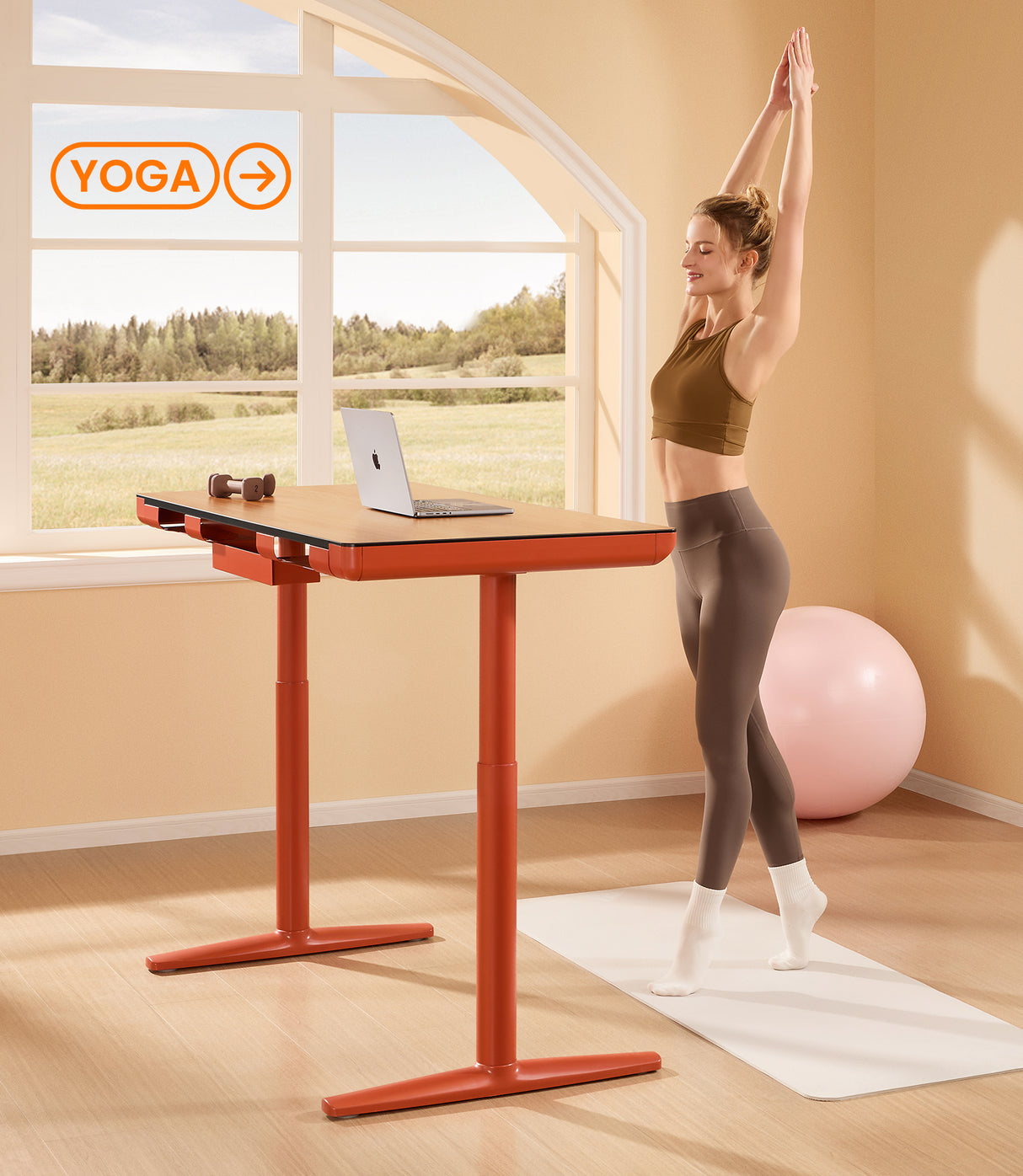 Maidesite Yoga - Escritorio regulable en altura con tablero