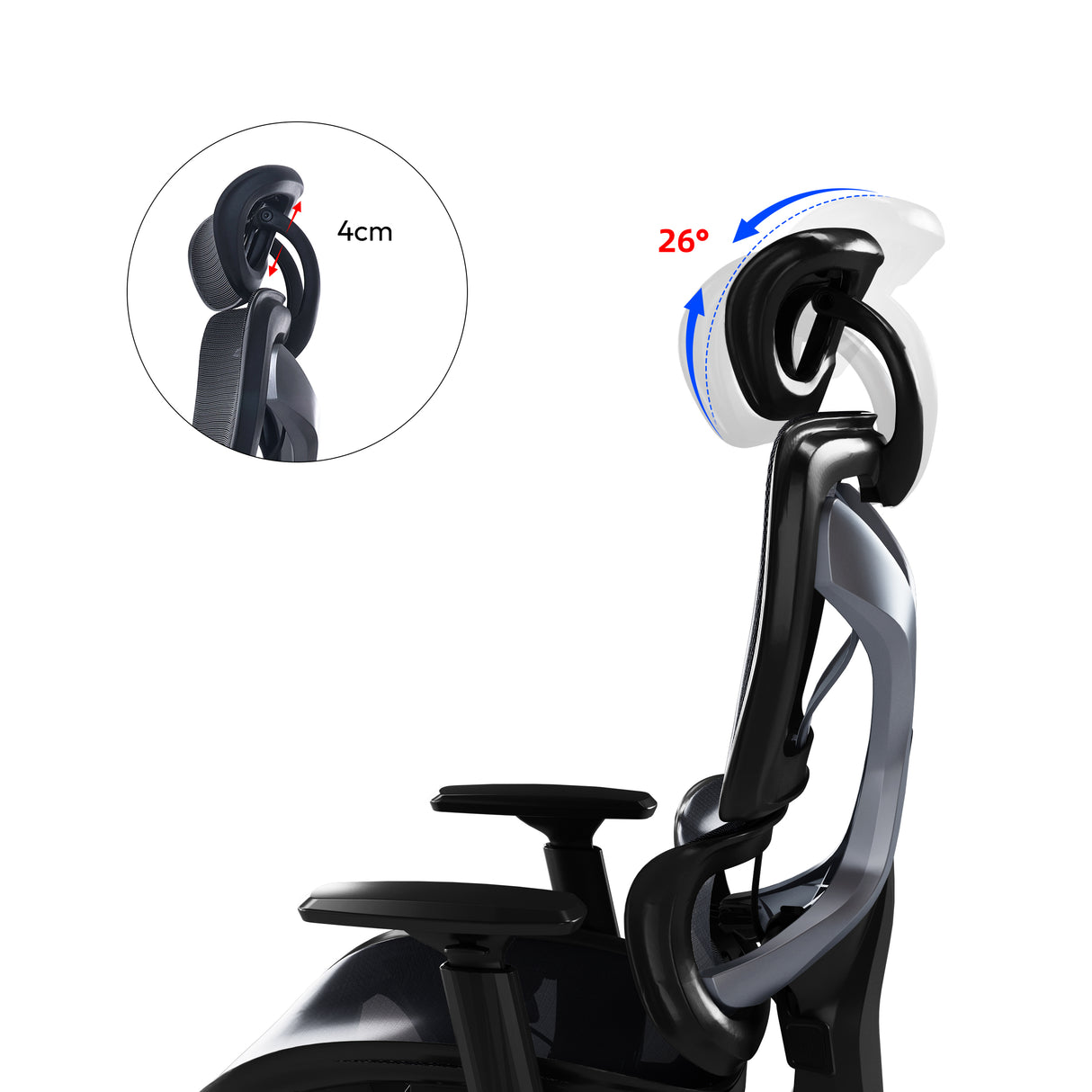 Silla de oficina ergonómica Maidesite EC6 con reposacabezas, respaldo y reposapiés