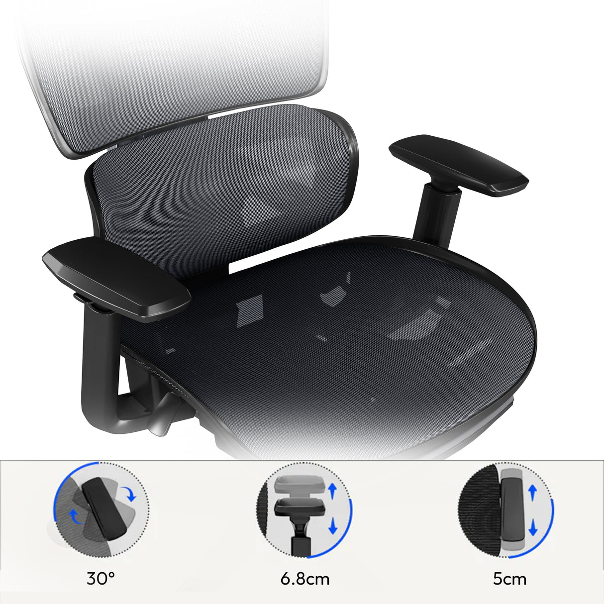 Silla de oficina ergonómica Maidesite EC6 con reposacabezas, respaldo y reposapiés