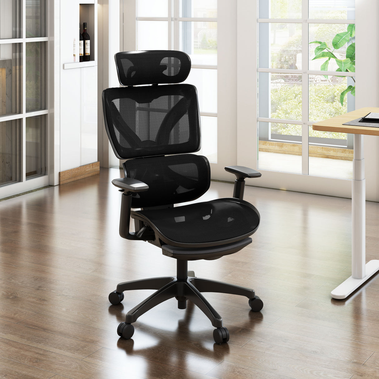 Silla de oficina ergonómica Maidesite EC6 con reposacabezas, respaldo y reposapiés