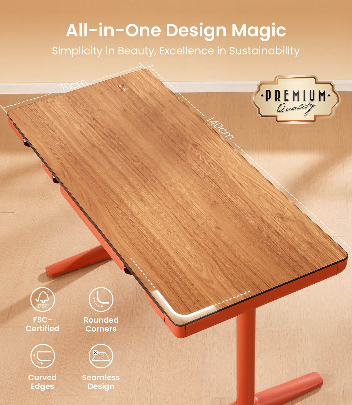 Maidesite Yoga - Escritorio regulable en altura con tablero