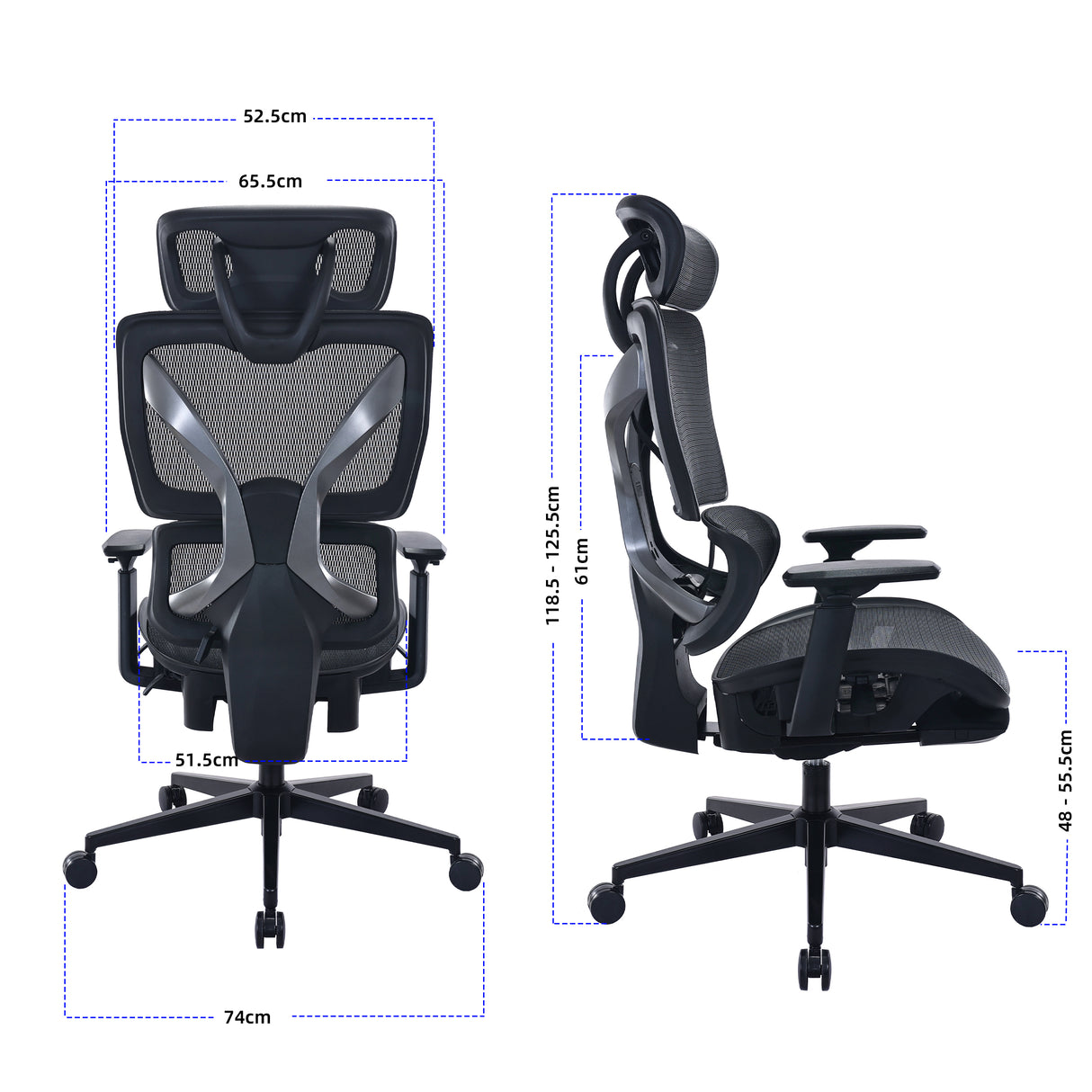 Silla de oficina ergonómica Maidesite EC6 con reposacabezas, respaldo y reposapiés