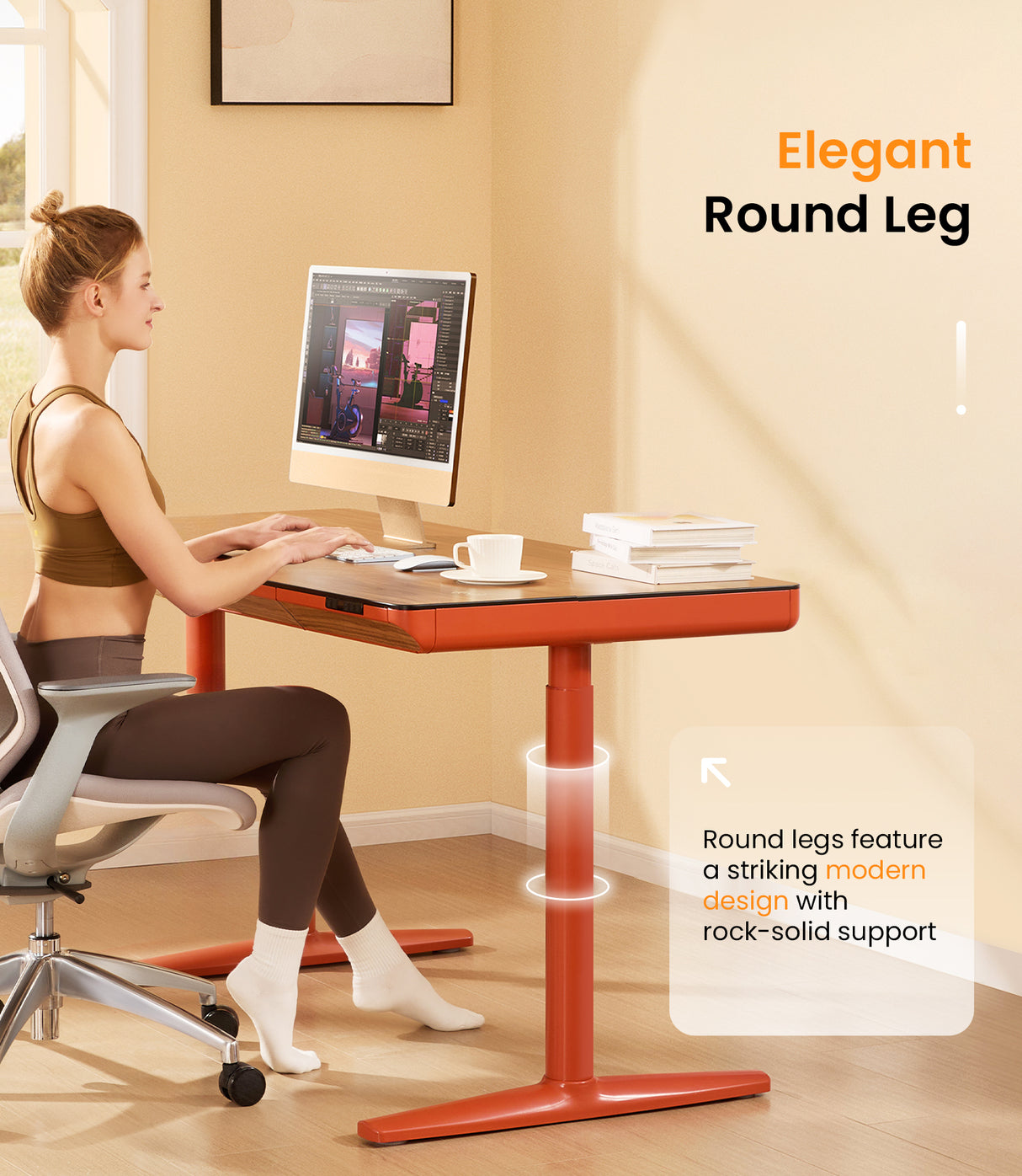 Maidesite Yoga - Escritorio regulable en altura con tablero