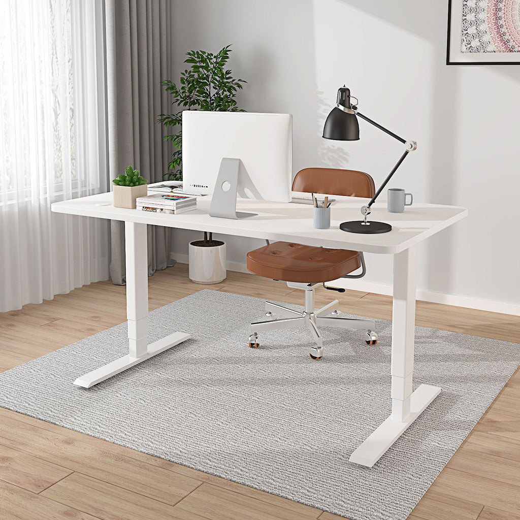 Maidesite Elegante y sencillo escritorio blanco regulable en altura apto para mujeres que trabajan en la oficina o en casa