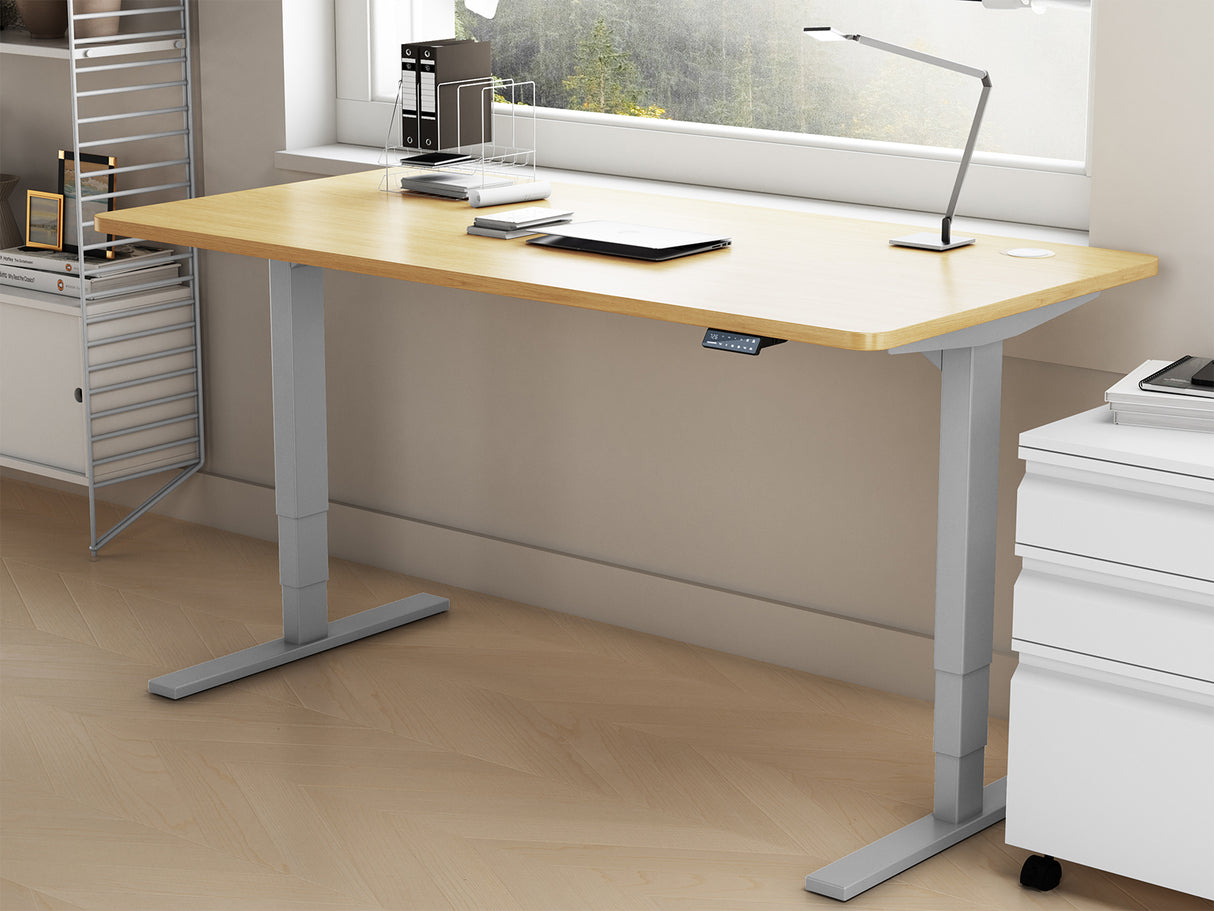 Escritorio elevable altura Maidesite T2 Pro Plus y genial para poner varios monitores, portátiles, impresoras y más material de oficina.