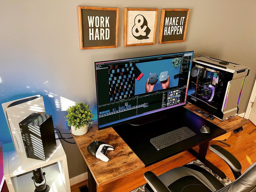 Escritorio elevable eléctrico grande Maidesite SC2 Pro de 180 x 80 cm sirve como mesa de juego y mesa de equipo