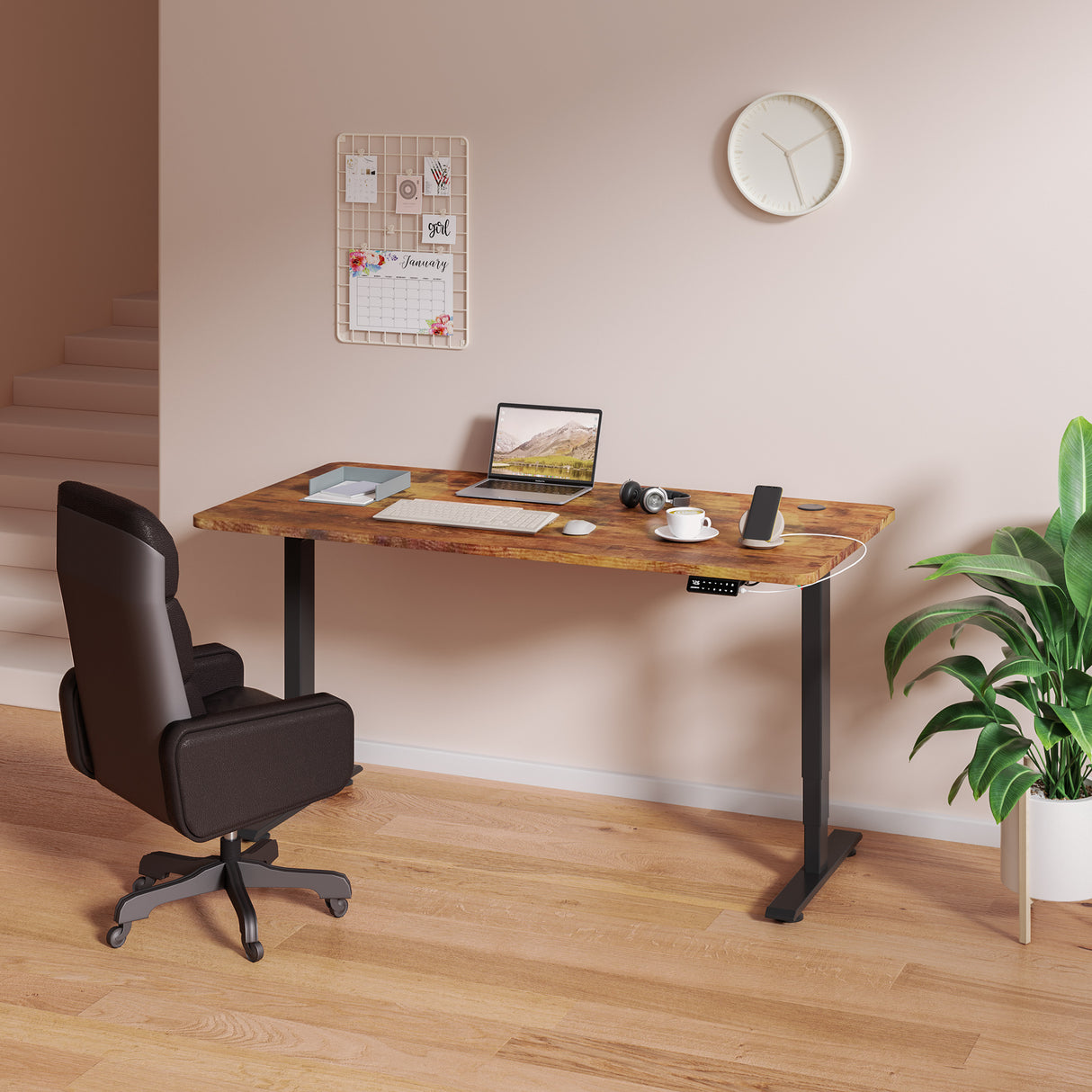 Maiesite T2 Pro Plus elegante escritorio elevable negro apto para estudio de niños y trabajo de adultos