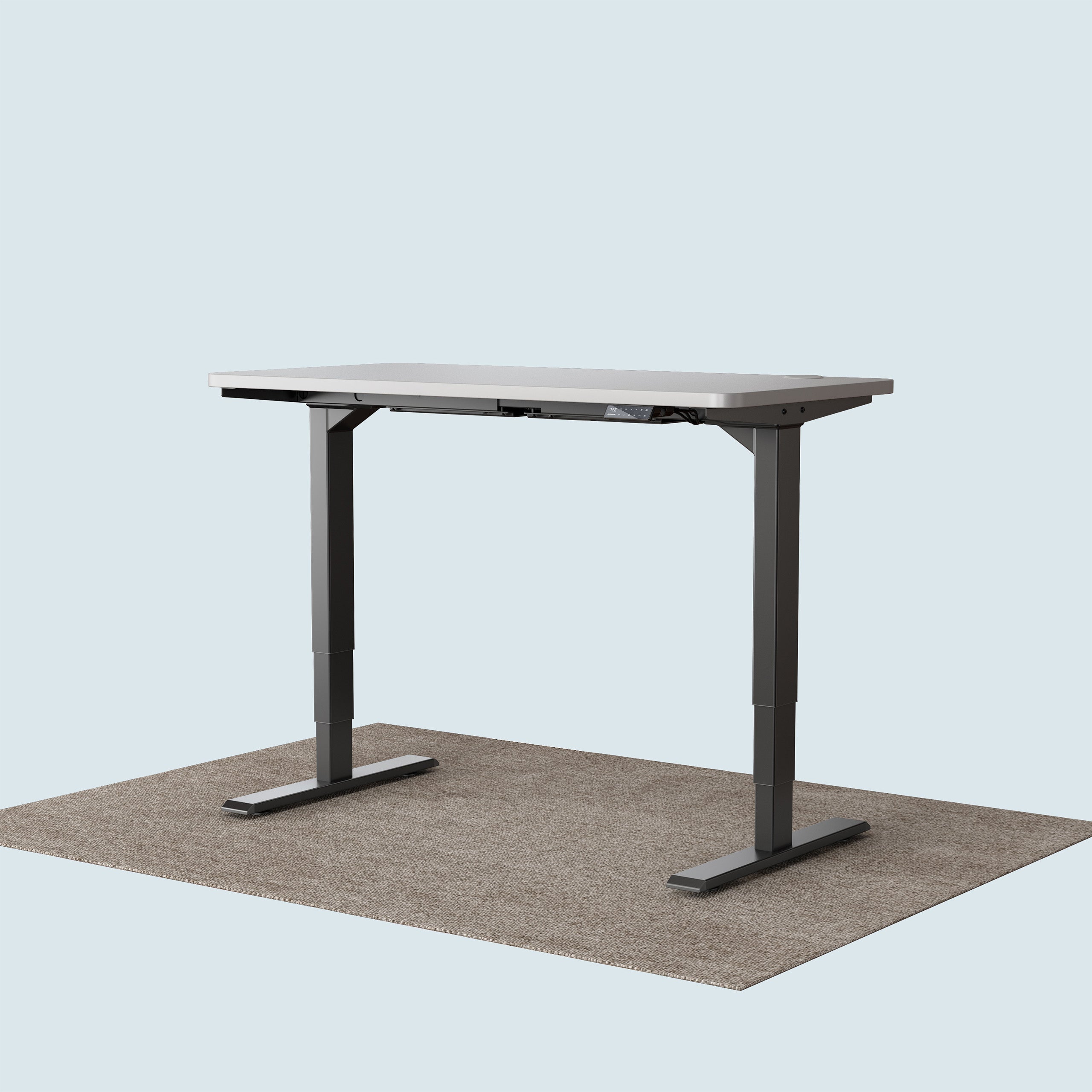 Maidesite escritorio regulable en altura viene con marco negro, y 140 cm destop blanco