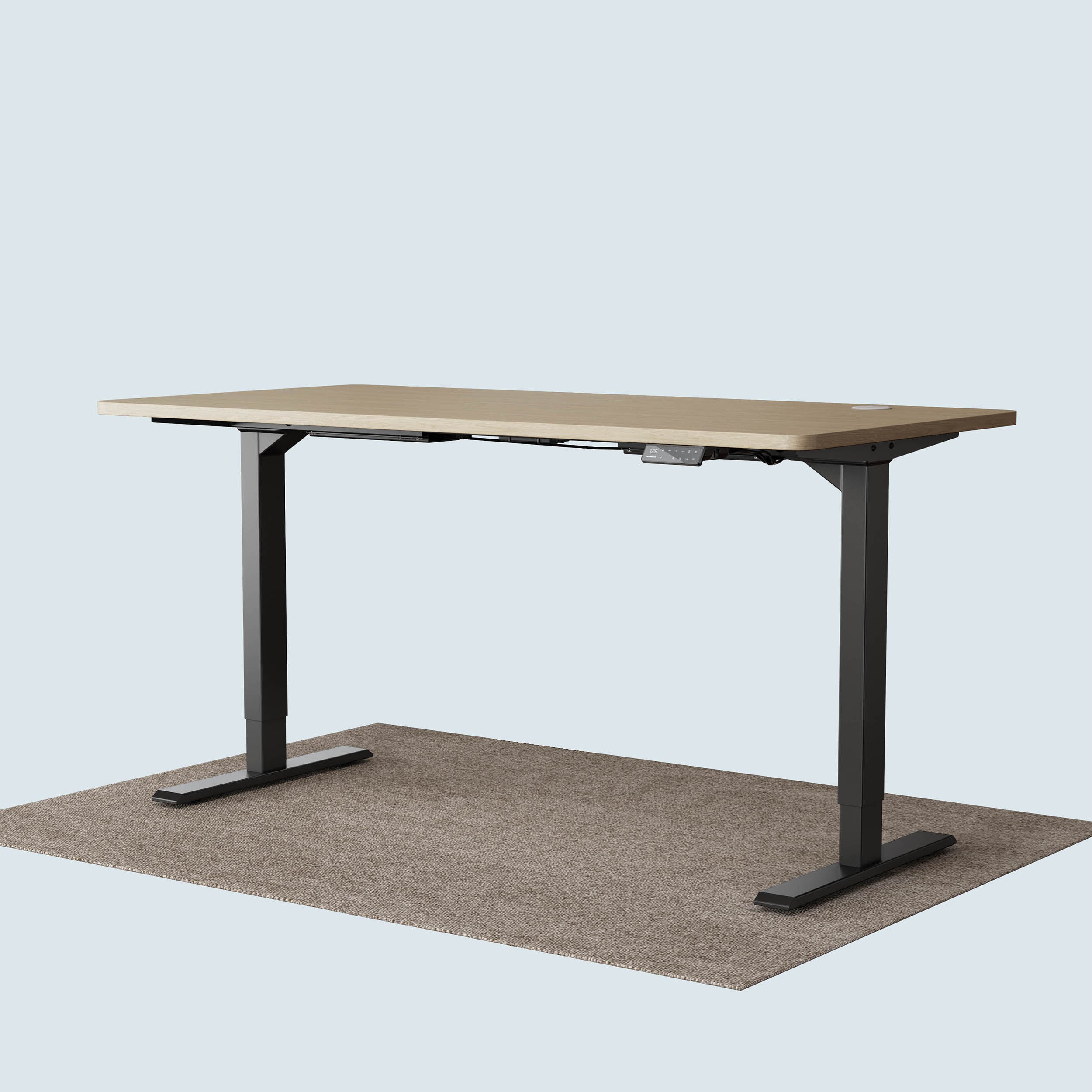 Maidesite T2 Pro escritorio regulable en altura marco negro y escritorio roble 160x80cm