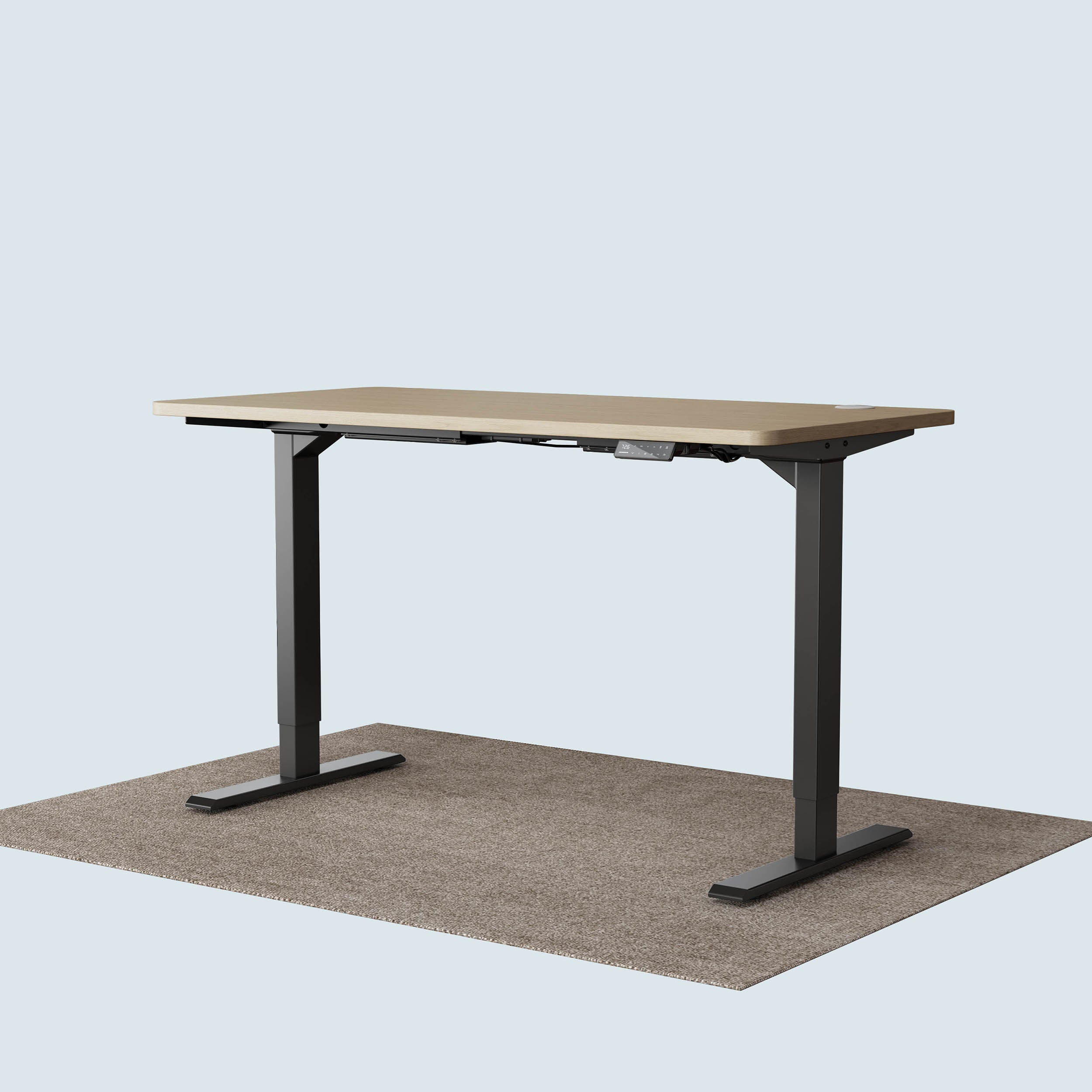 Maidesite T2 Pro escritorio regulable en altura marco negro y escritorio roble 140x70cm