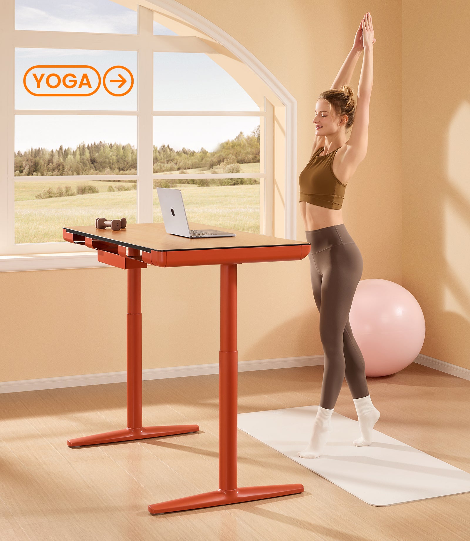 Maidesite Yoga - Escritorio regulable en altura con tablero