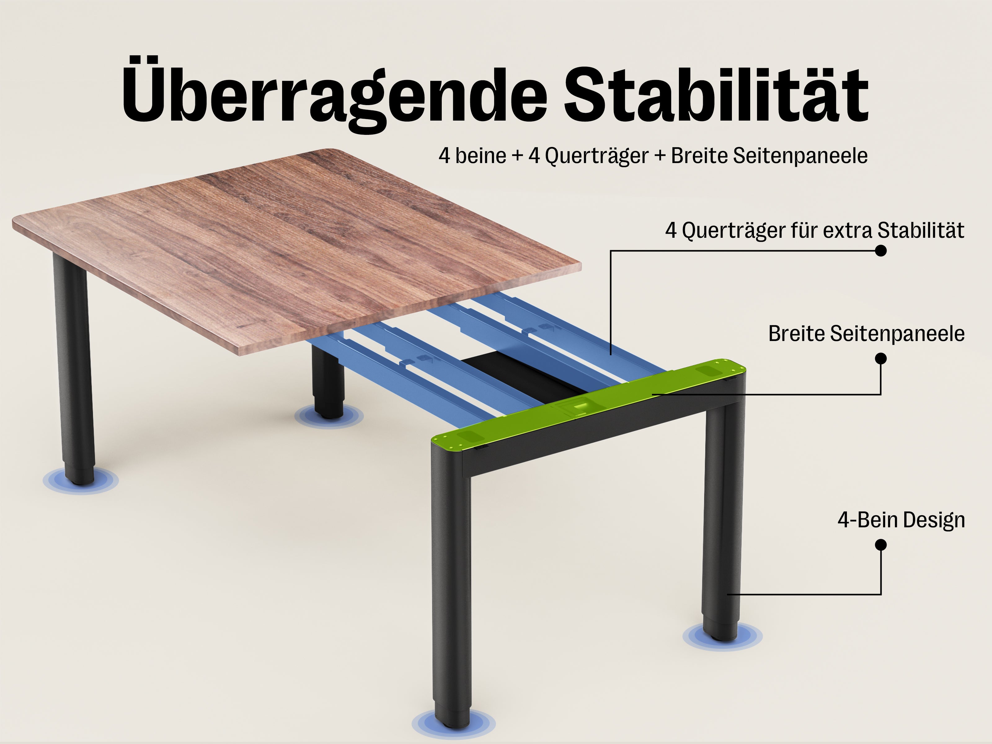 Maidesite T4 Pro Plus-Marco de Escritorio Eléctrico Elevable en Altura Doble Motor
