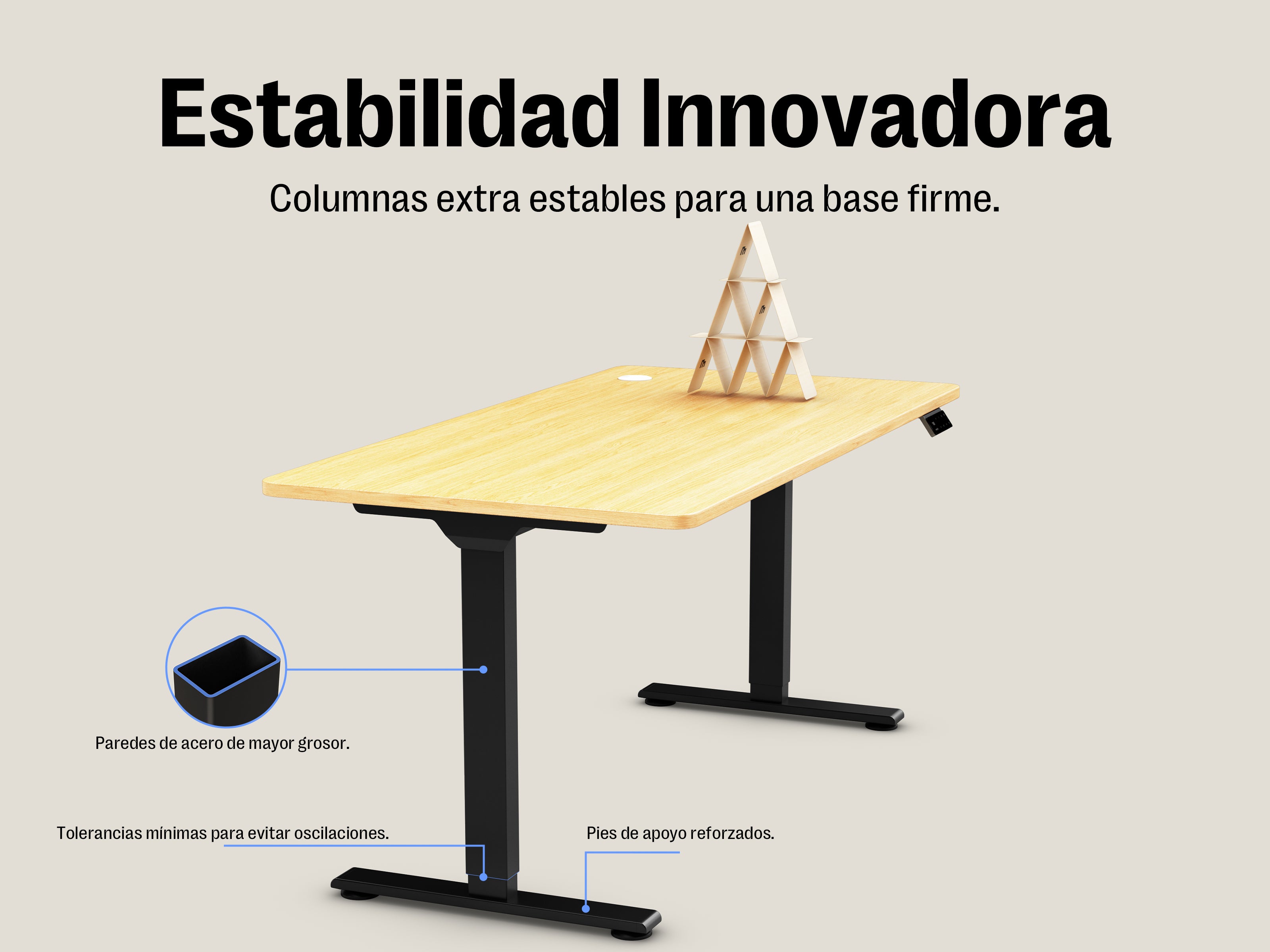 Maidesite Marco de Escritorio Elevable Regulable en Altura T2