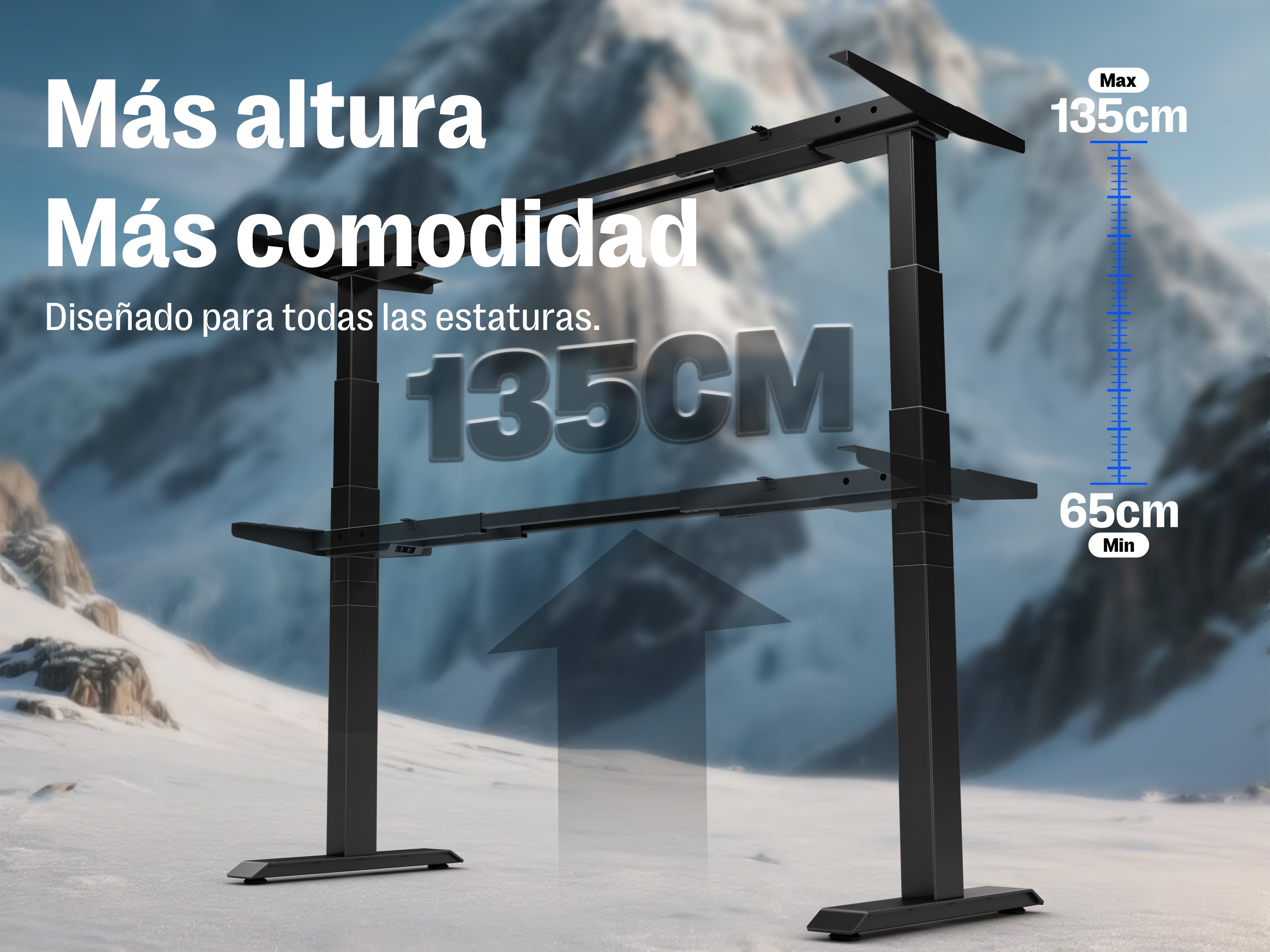 Maidesite T2 Pro Max - Base de escritorio eléctrica con altura ajustable