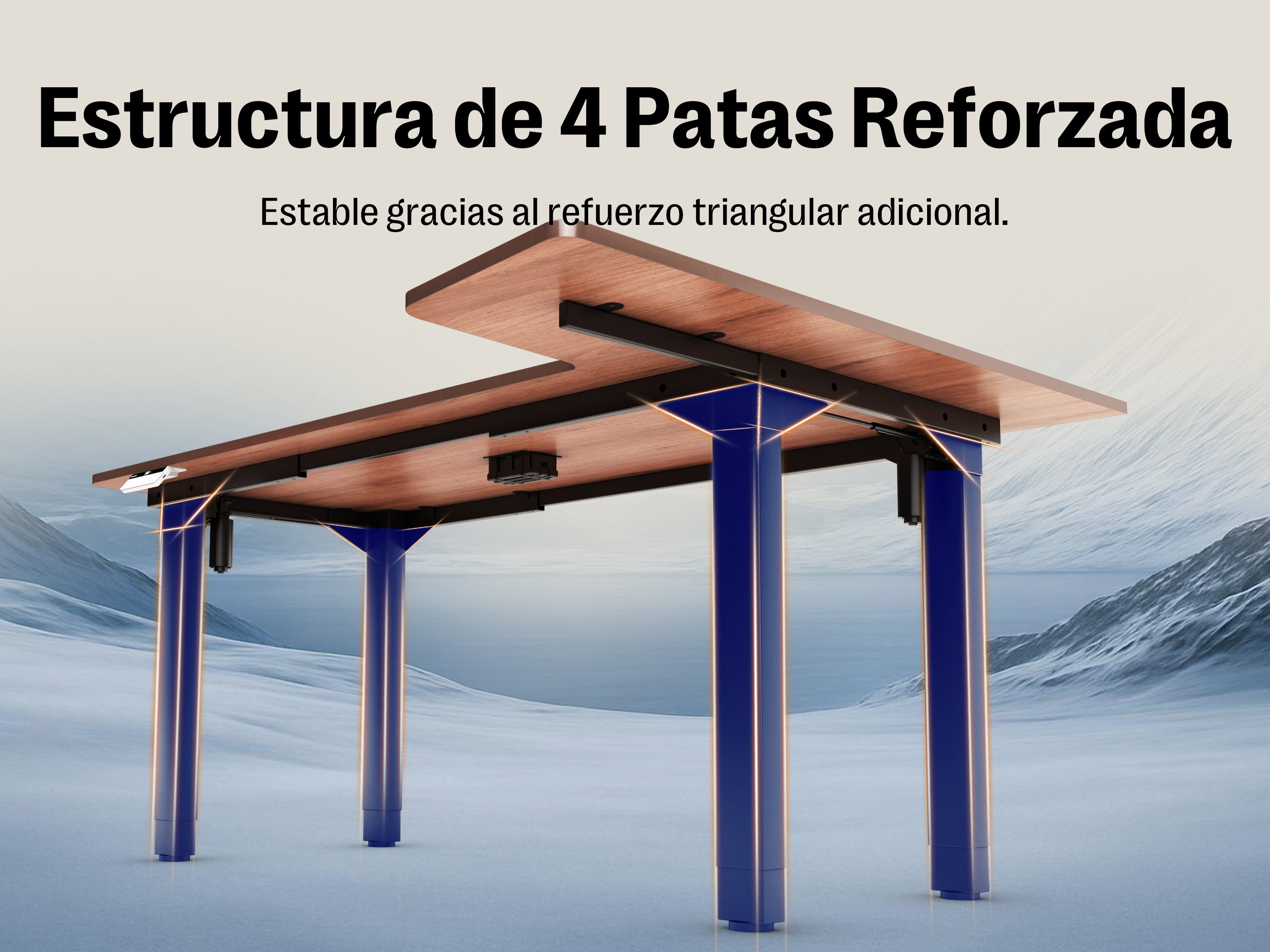 Escritorio en forma de L de Maidesite, modelo Canvas, con 4 patas de altura regulable