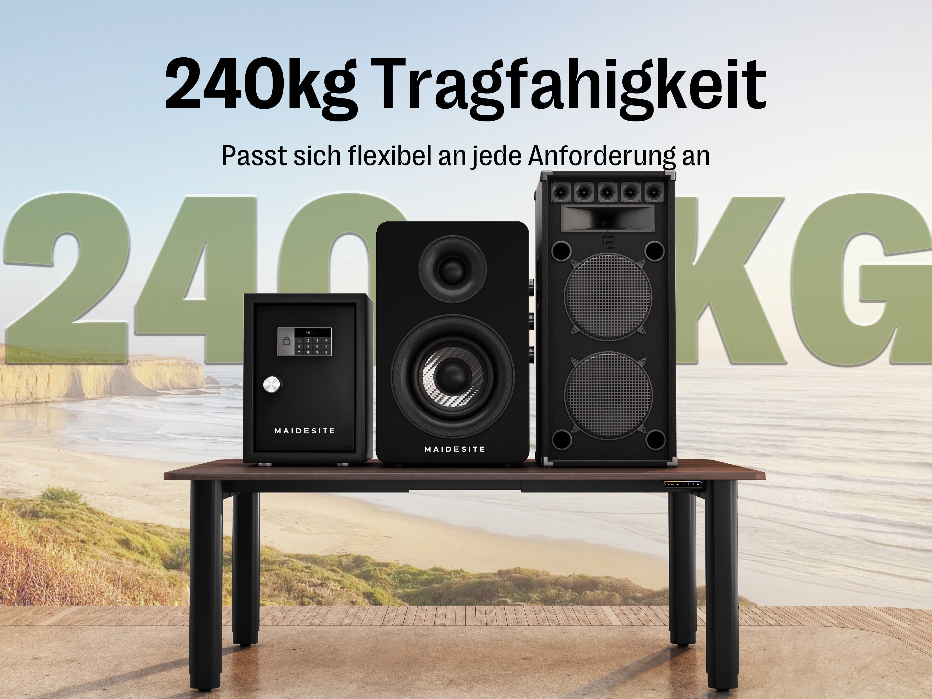 Maidesite T4 Pro Plus-Marco de Escritorio Eléctrico Elevable en Altura Doble Motor