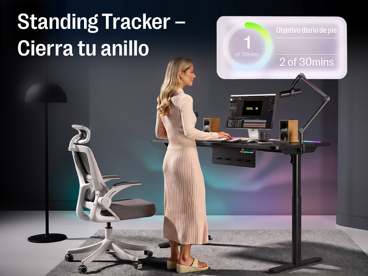 Escritorio Maidesite Rainbow de altura ajustable con tira de LED
