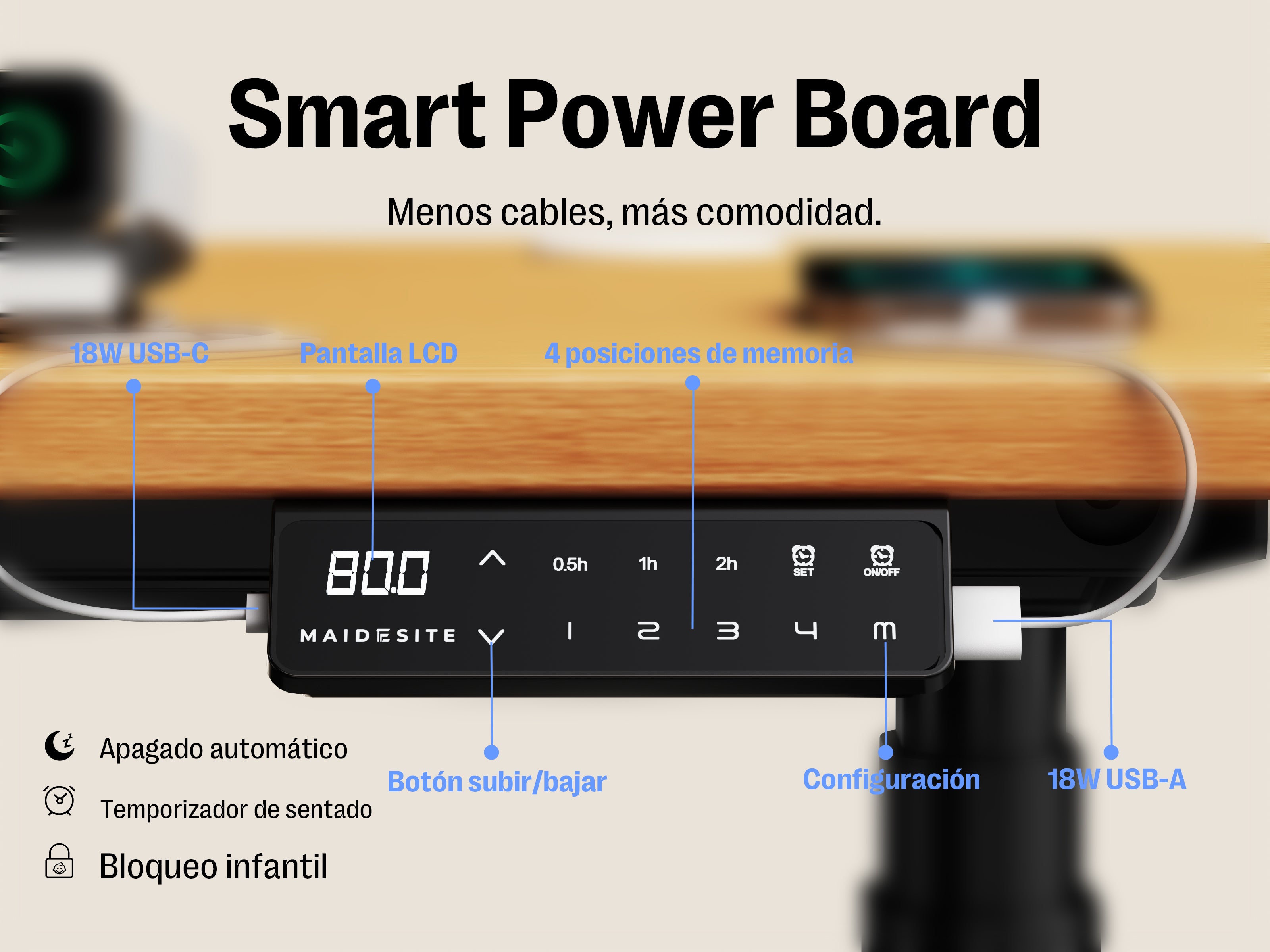Maidesite TH2 Pro Plus/EL2 Plus Art-Marco de Escritorio Eléctrico Elevable en Altura