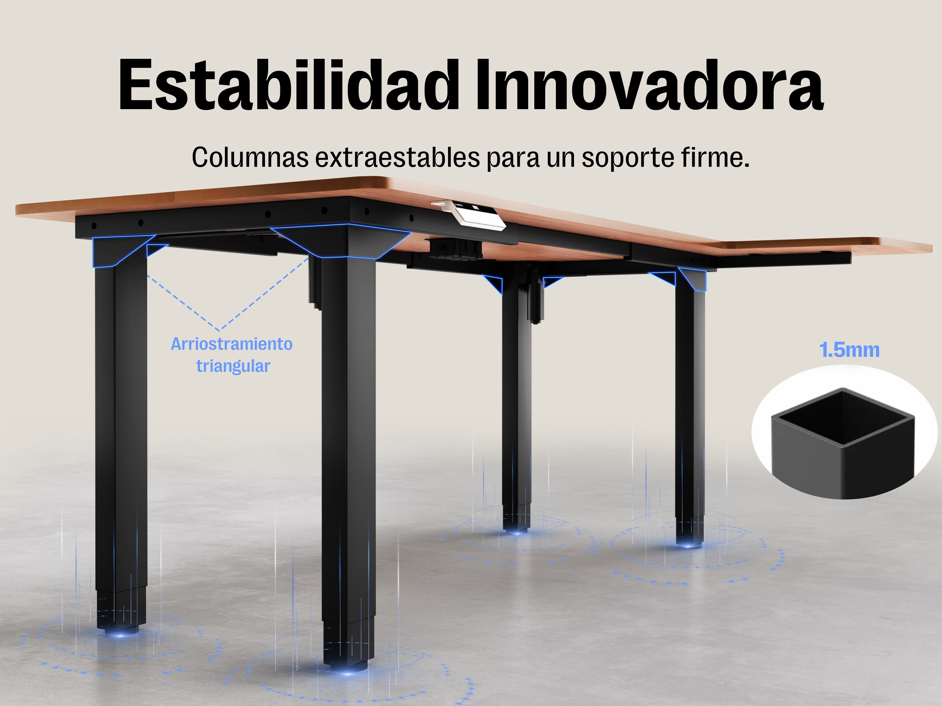 Escritorio en forma de L de Maidesite, modelo Canvas, con 4 patas de altura regulable