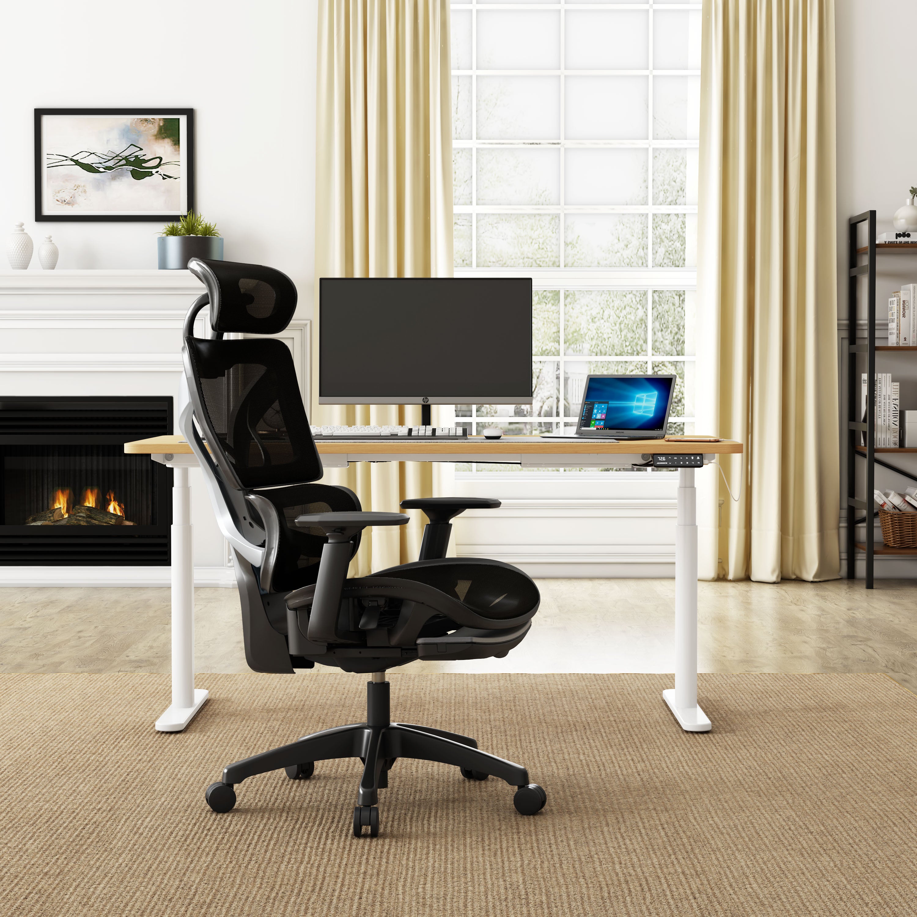 Silla de oficina ergonómica Maidesite EC6 con reposacabezas, respaldo y reposapiés