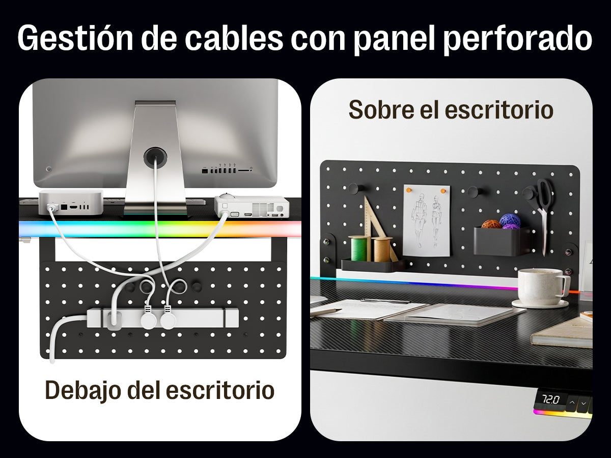 Escritorio Maidesite Rainbow de altura ajustable con tira de LED