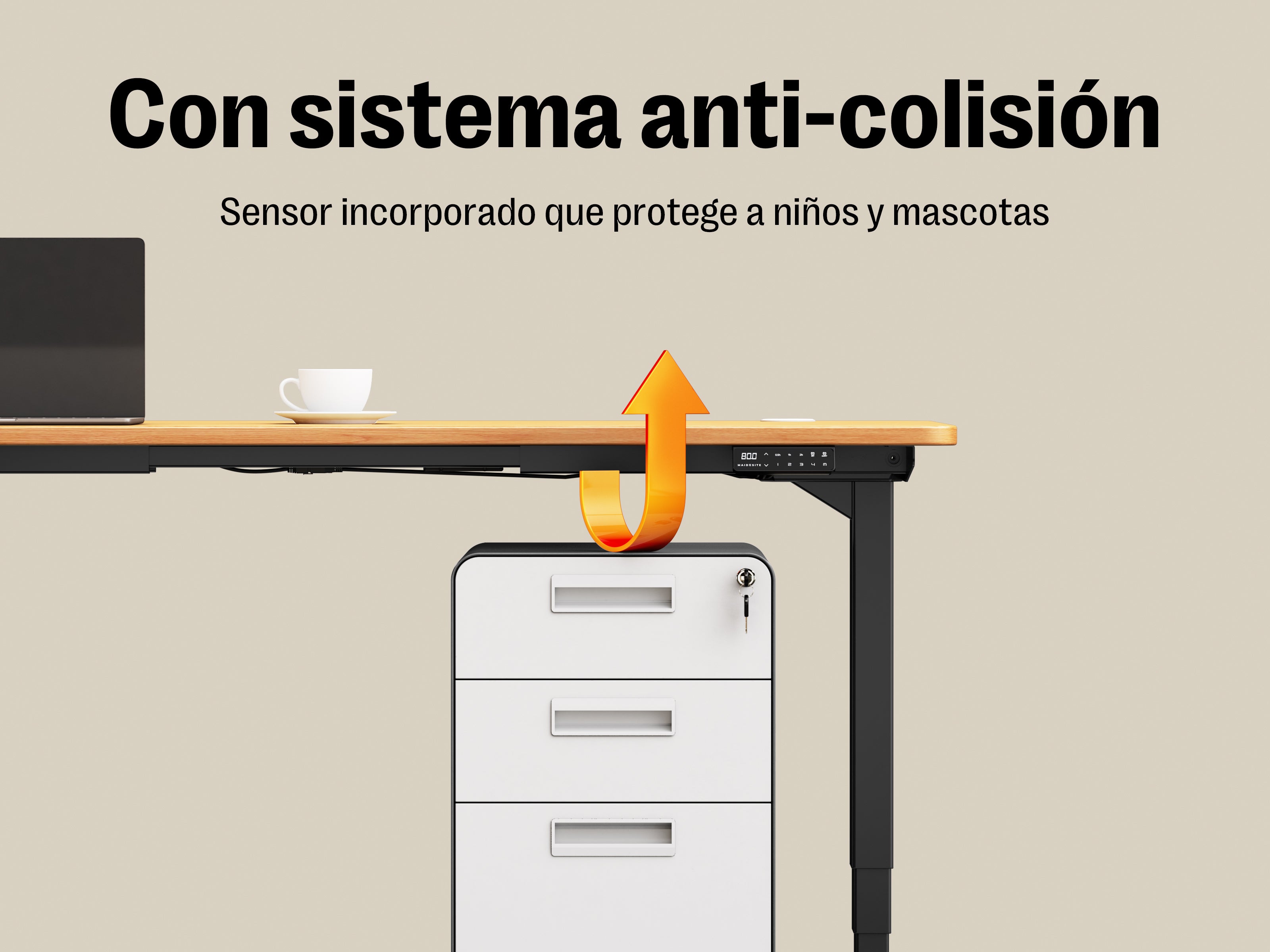 Maidesite T2 Pro Plus-Marco de Escritorio Eléctrico Elevable en Altura Doble Motor