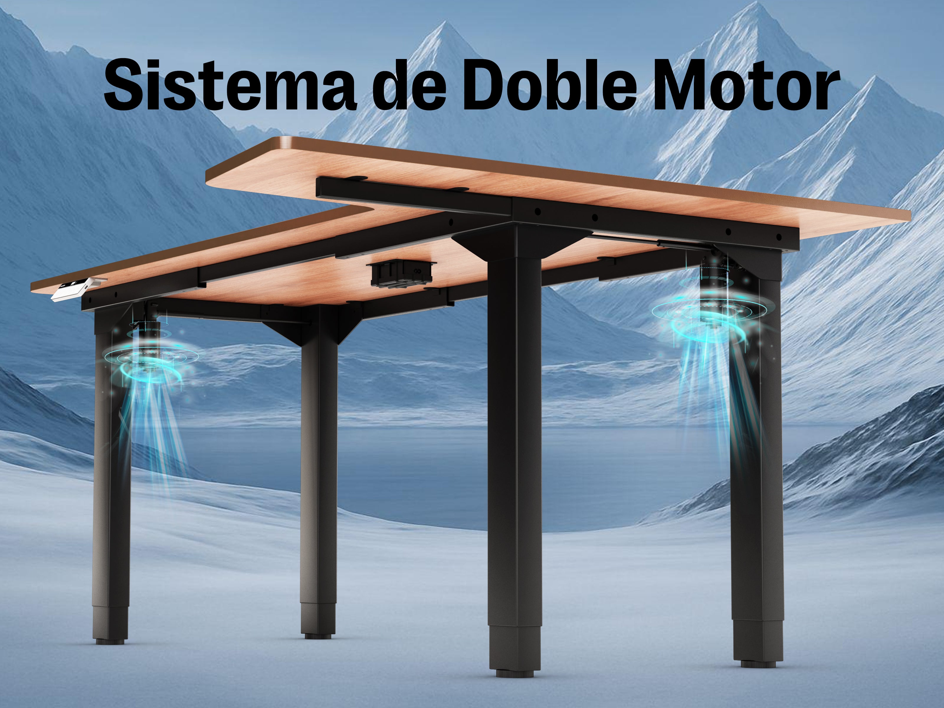 Escritorio en forma de L de Maidesite, modelo Canvas, con 4 patas de altura regulable