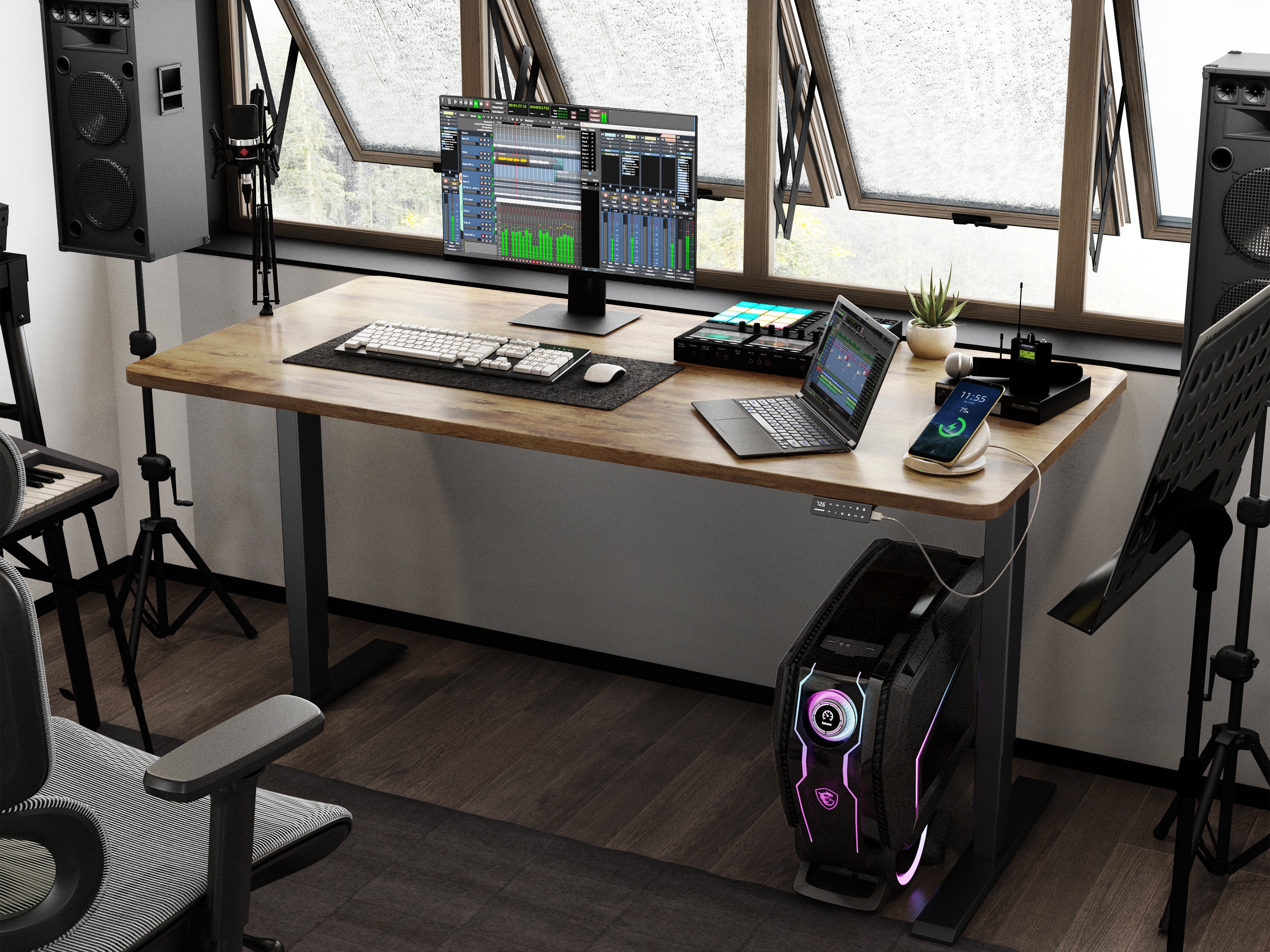 Maidesite T2 Pro Plus-Marco de Escritorio Eléctrico Elevable en Altura Doble Motor