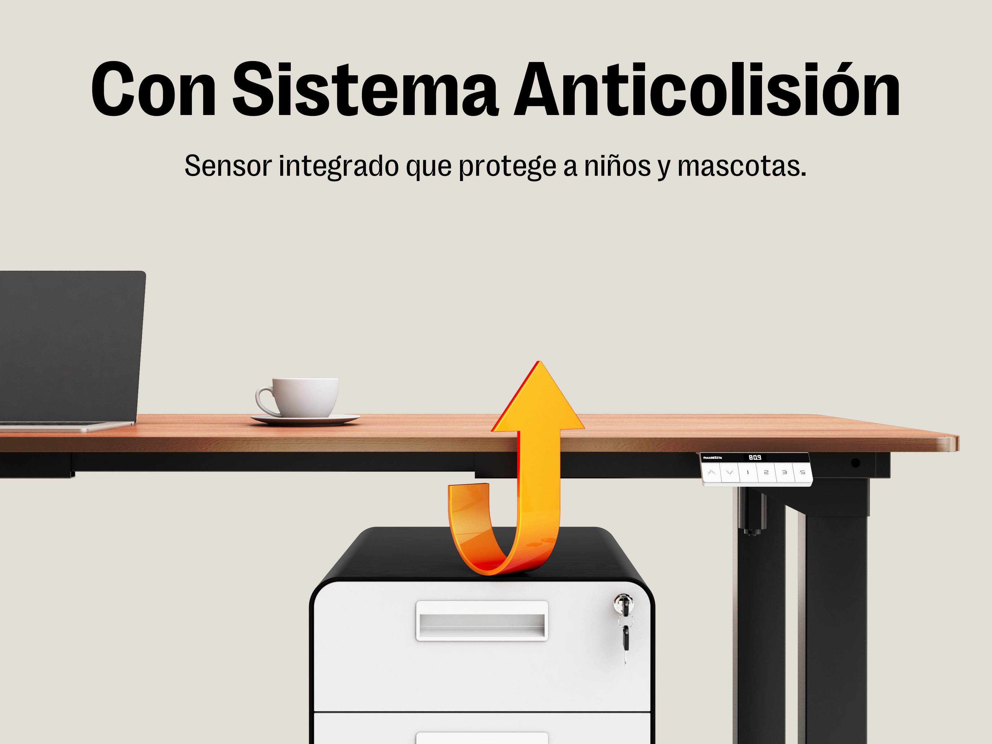 Escritorio en forma de L de Maidesite, modelo Canvas, con 4 patas de altura regulable