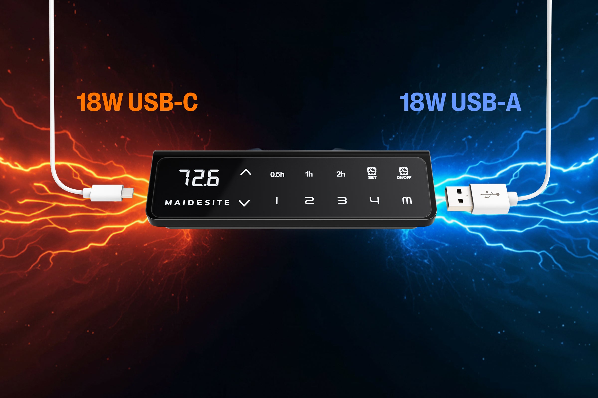 <p>2× puertos de 18 W (USB-A y USB-C)</p>
