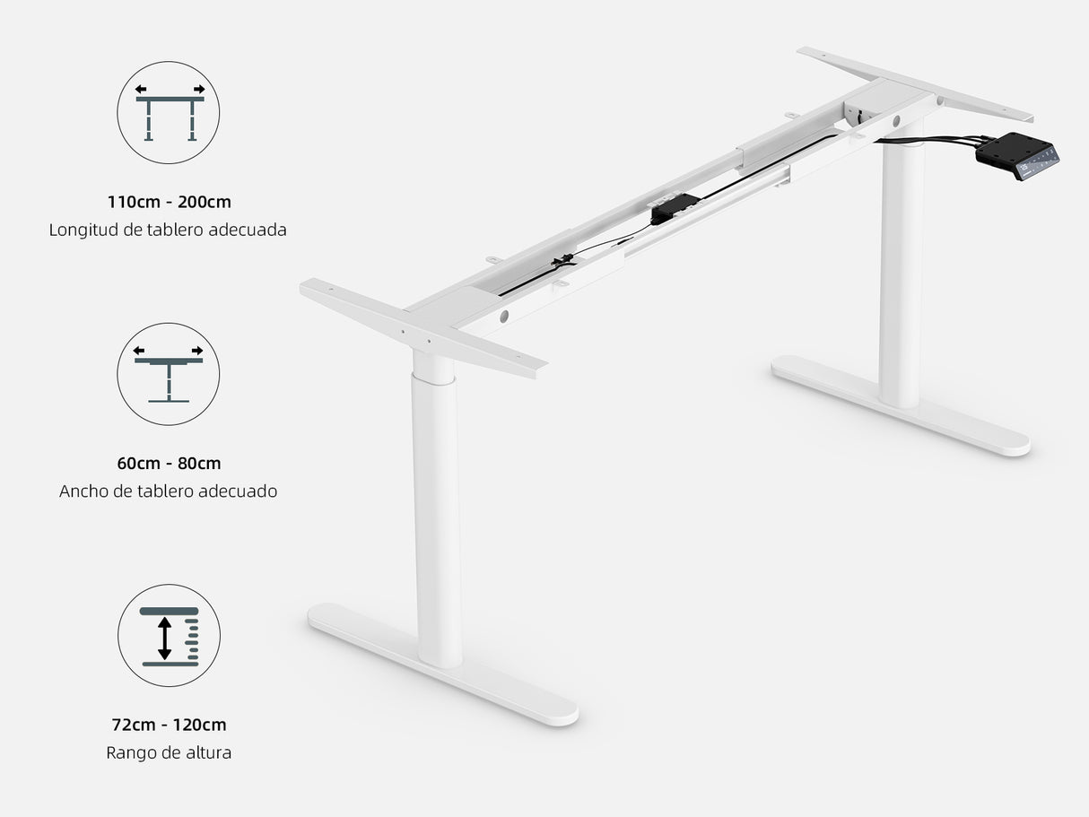 Maidesite EL2 Pro Art-Marco de Escritorio Eléctrico Elevable en Altura Doble Motor