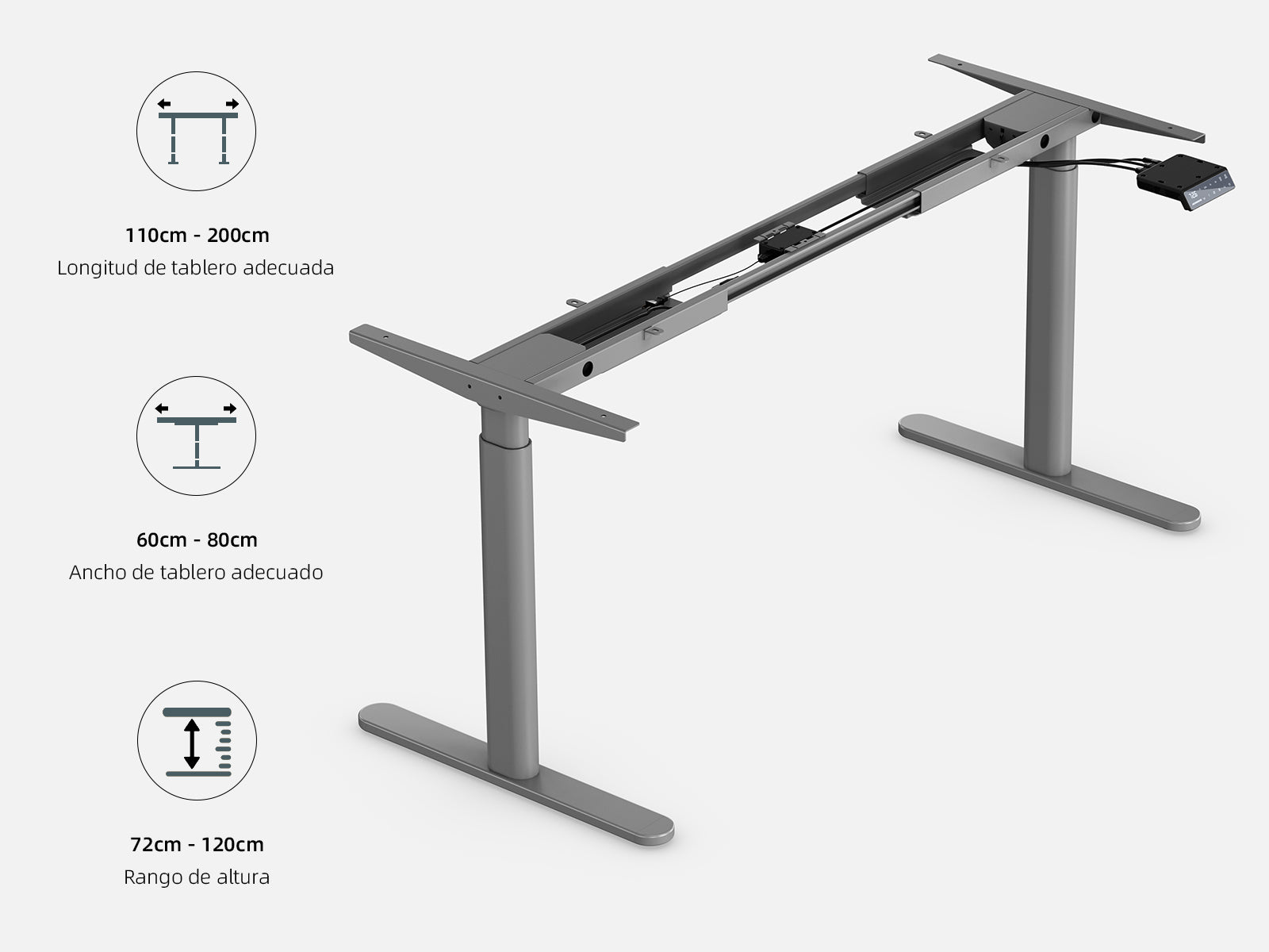 Maidesite EL2 Pro Art-Marco de Escritorio Eléctrico Elevable en Altura Doble Motor