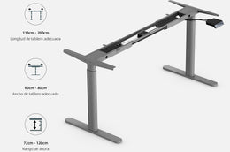 Maidesite EL2 Pro Art-Marco de Escritorio Eléctrico Elevable en Altura Doble Motor