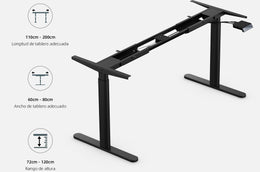 Maidesite EL2 Pro Art-Marco de Escritorio Eléctrico Elevable en Altura Doble Motor