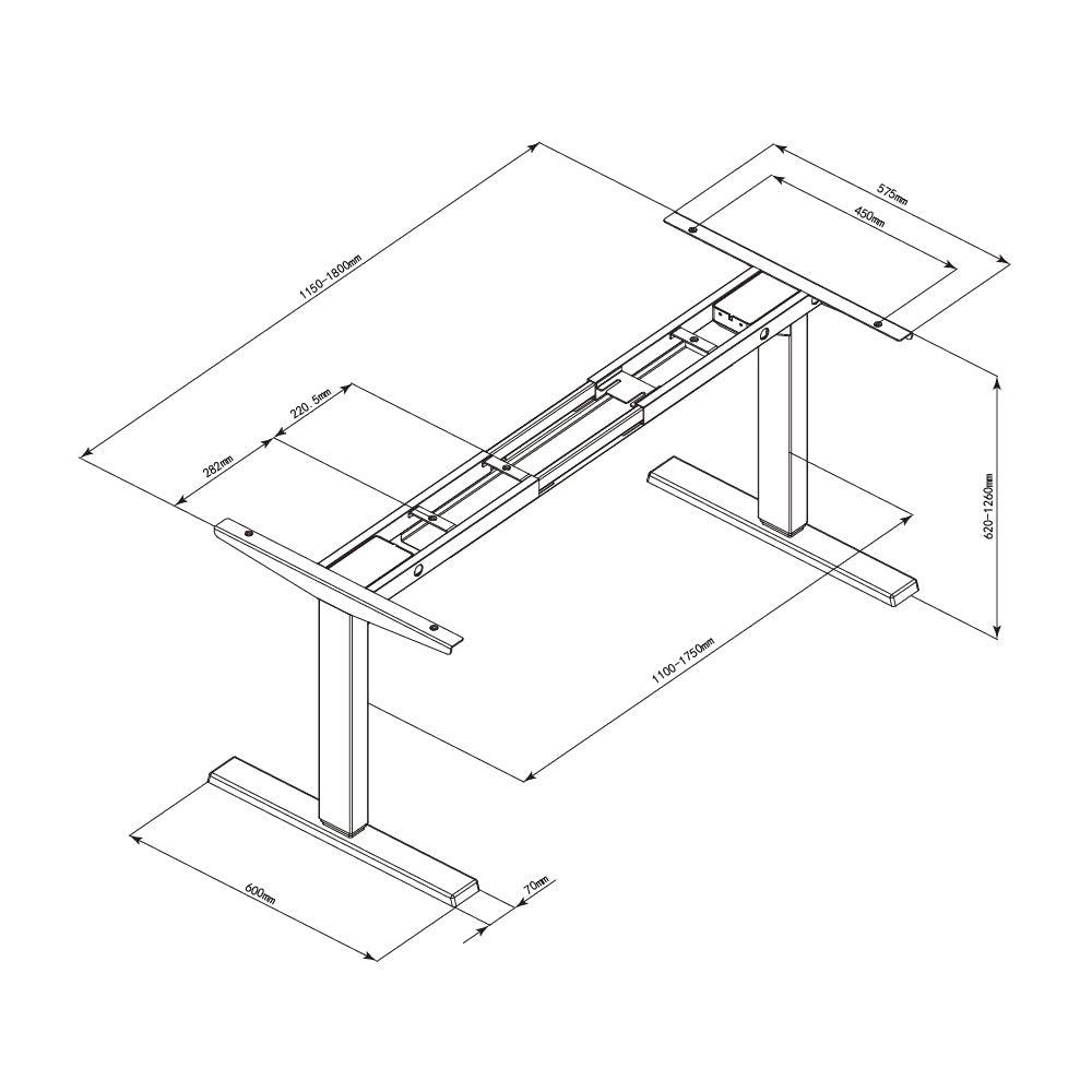 Maidesite T2 Pro Plus - Elevación eléctrica de la altura del escritorio Soporte de escritorio de 120x60 cm a 200x80 cm