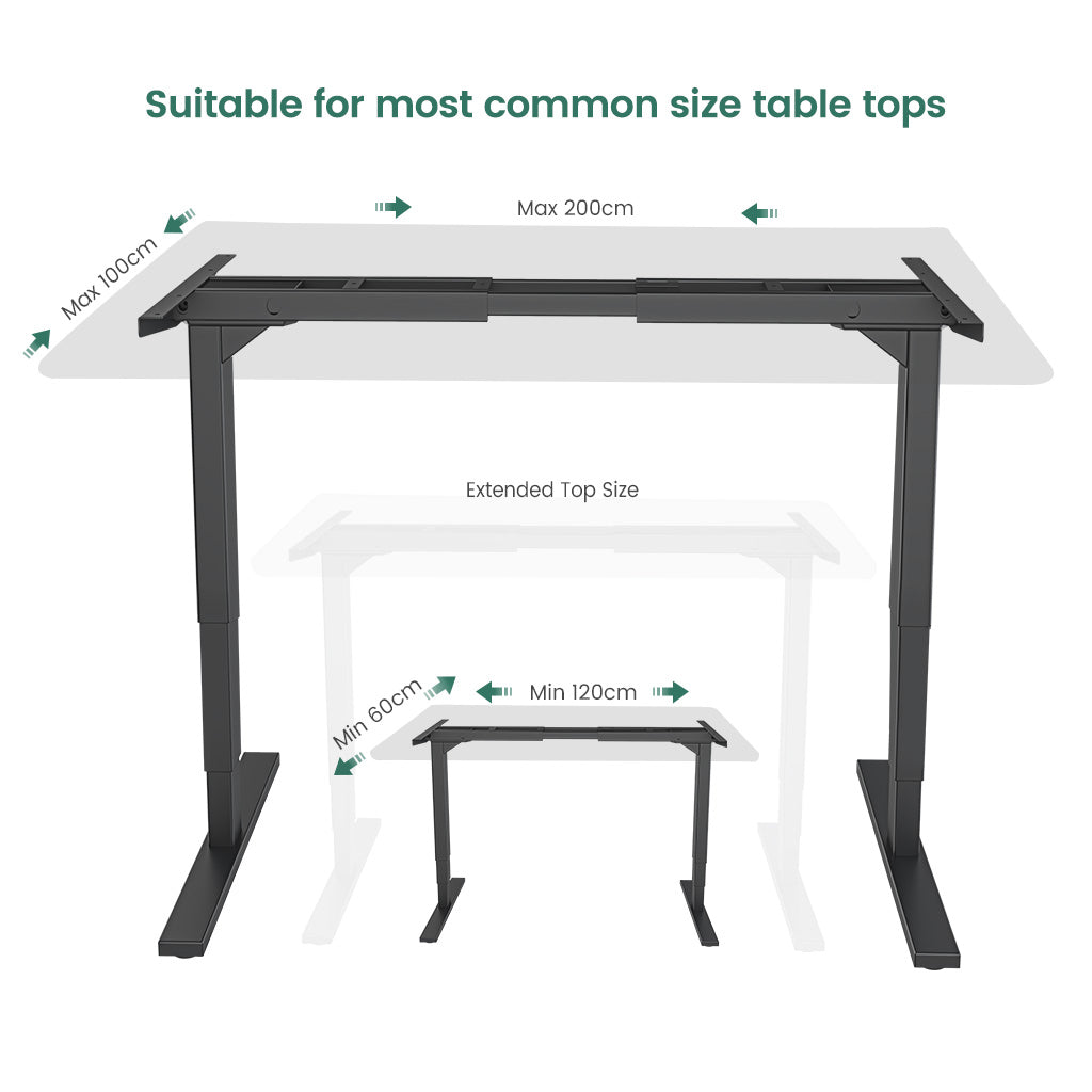 La estructura de Maidesite S2 Pro Plus es adecuada para los tableros de mesa de tamaño más común, como 120*60cm a 200*80cm