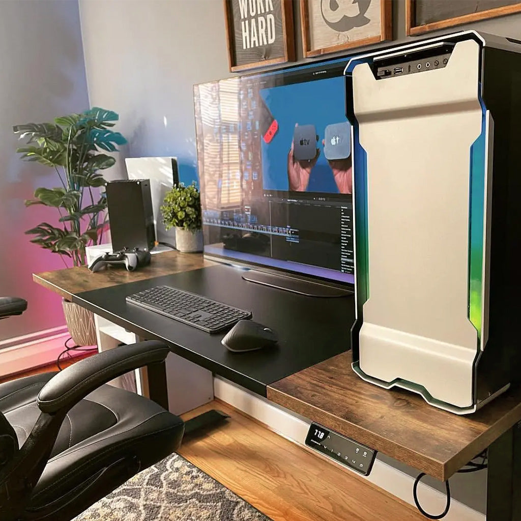 Maidesite escritorio eléctrico regulable en altura 160x75 cm - adecuado para la oficina en casa la gente trabaja con él
