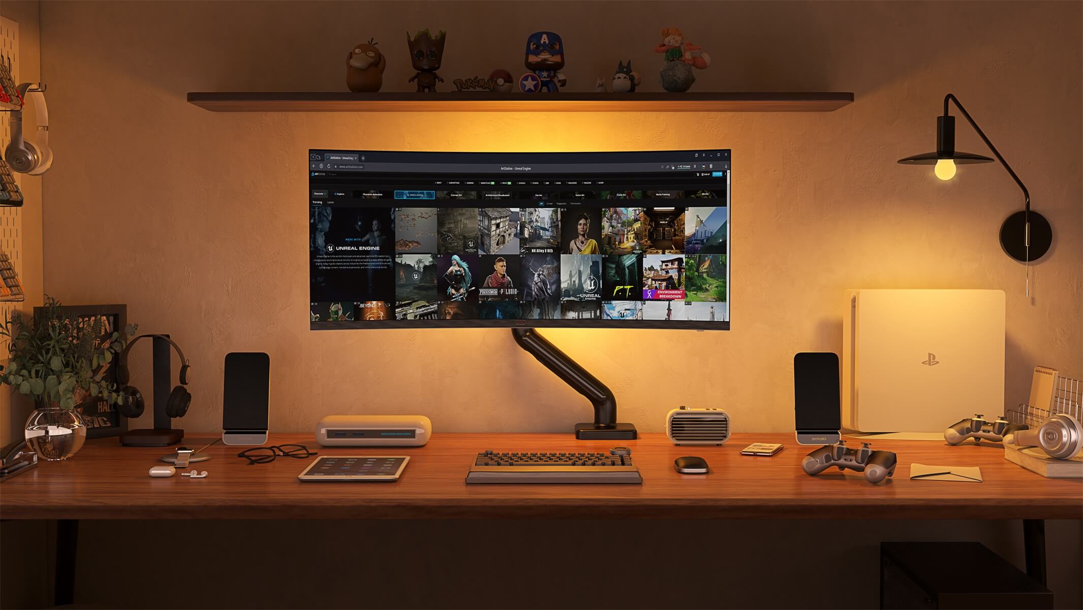 El brazo para monitor individual Maidesite puede soportar el monitor de su computadora en la sala de estar