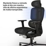 Maidesite silla ergonómica multifunción EC2 con soporte lumbar y reposacabezas