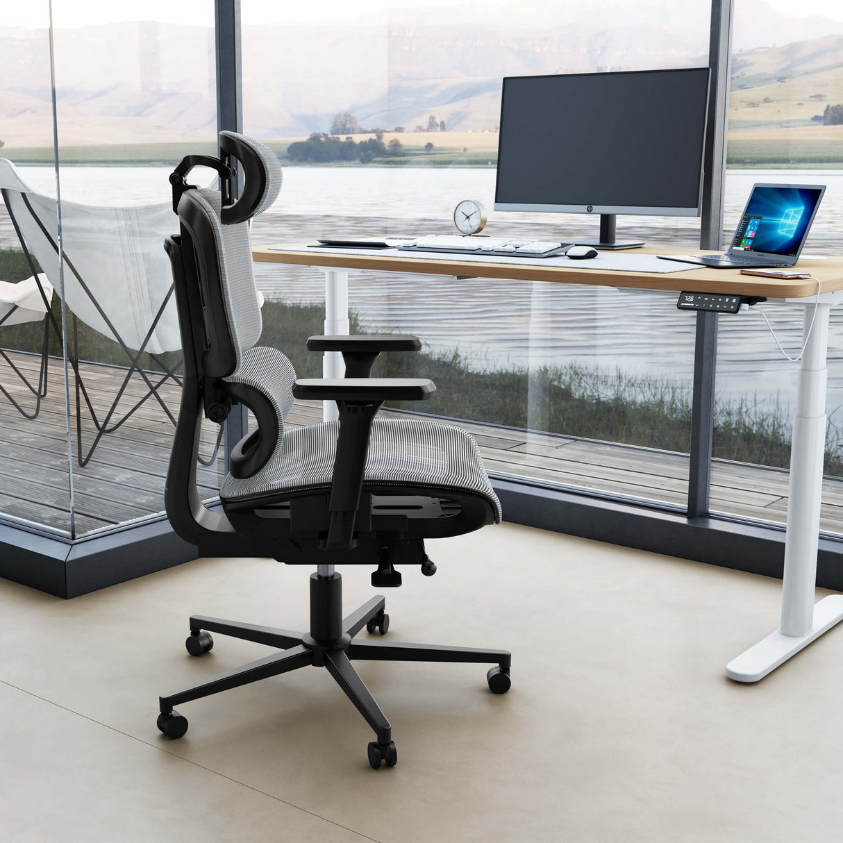 Maidesite silla ergonómica multifunción EC2 con soporte lumbar y reposacabezas