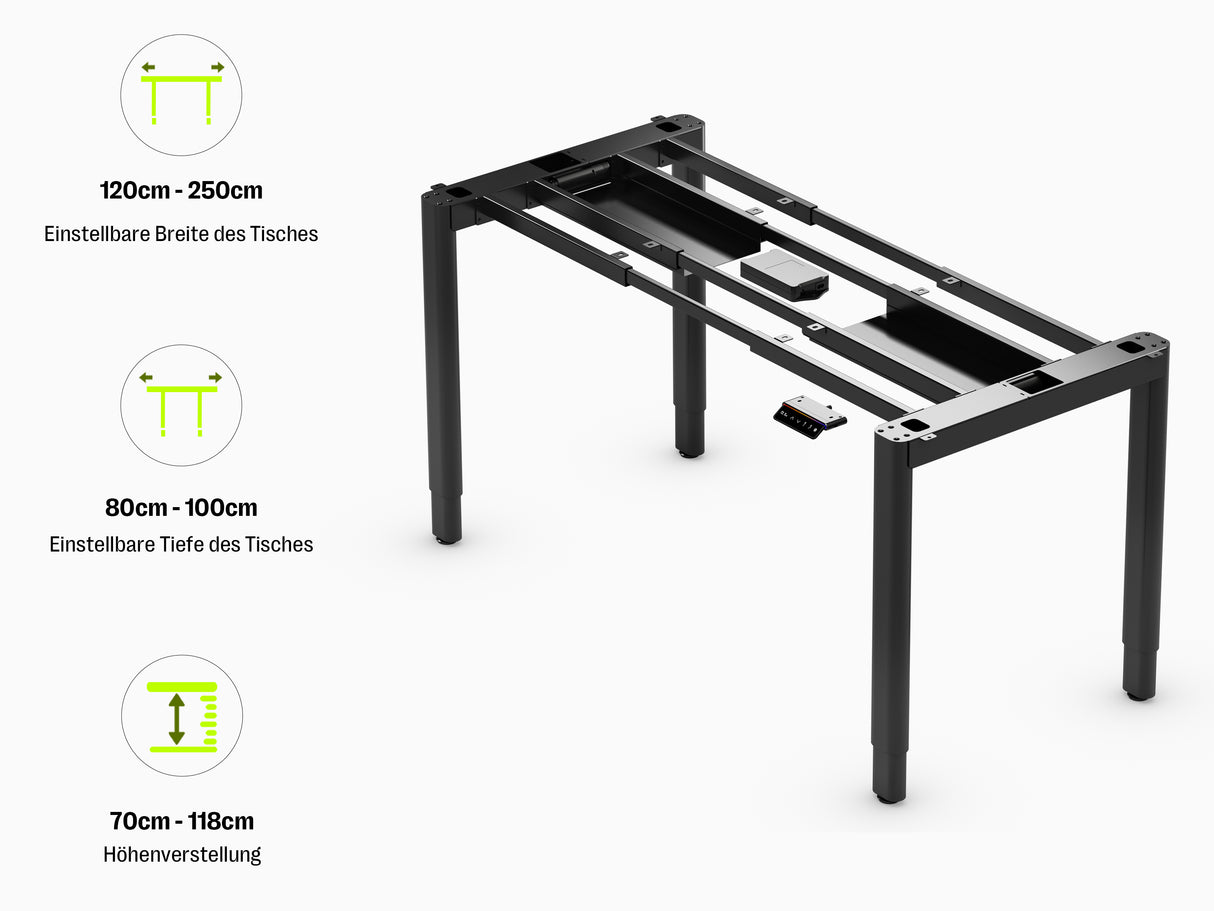 Maidesite T4 Pro Plus-Marco de Escritorio Eléctrico Elevable en Altura Doble Motor