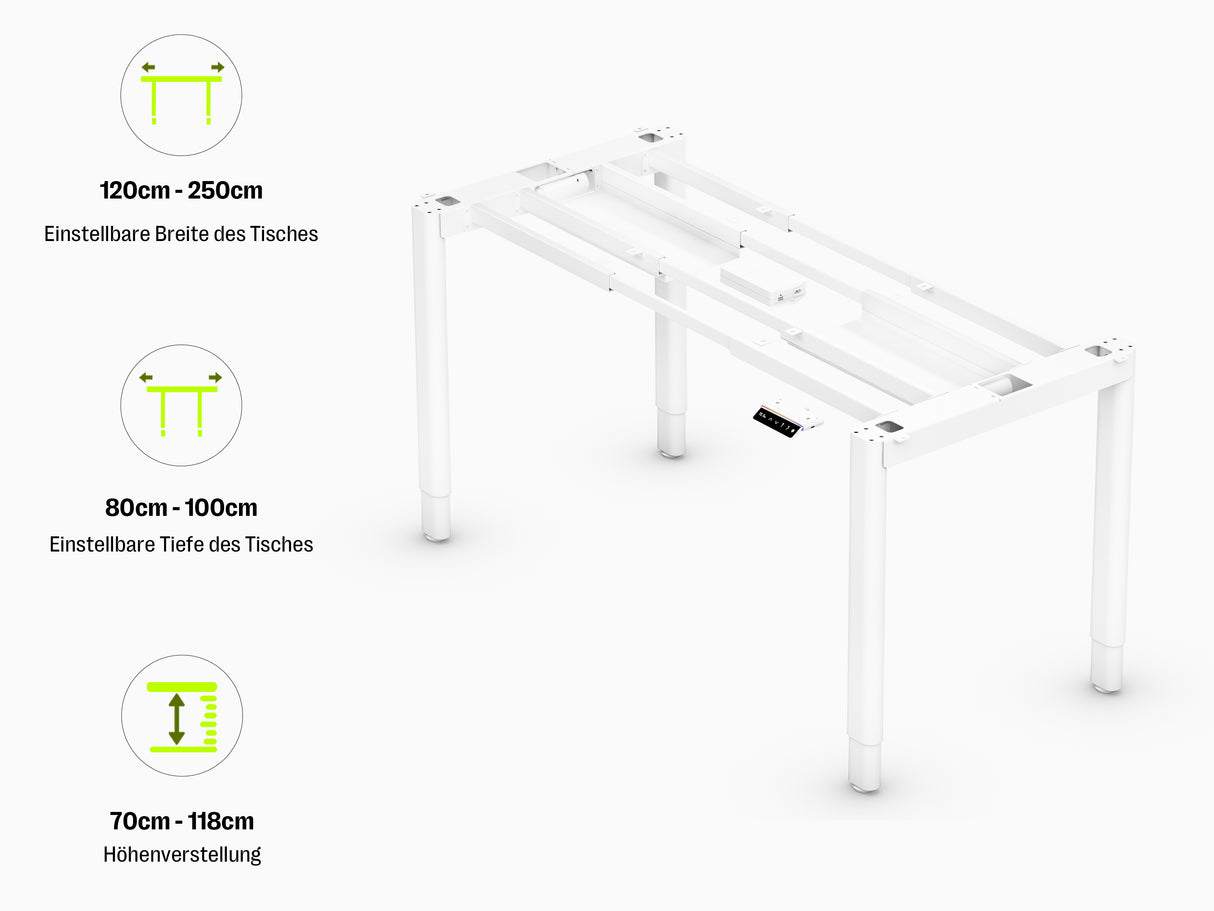 Maidesite T4 Pro Plus-Marco de Escritorio Eléctrico Elevable en Altura Doble Motor
