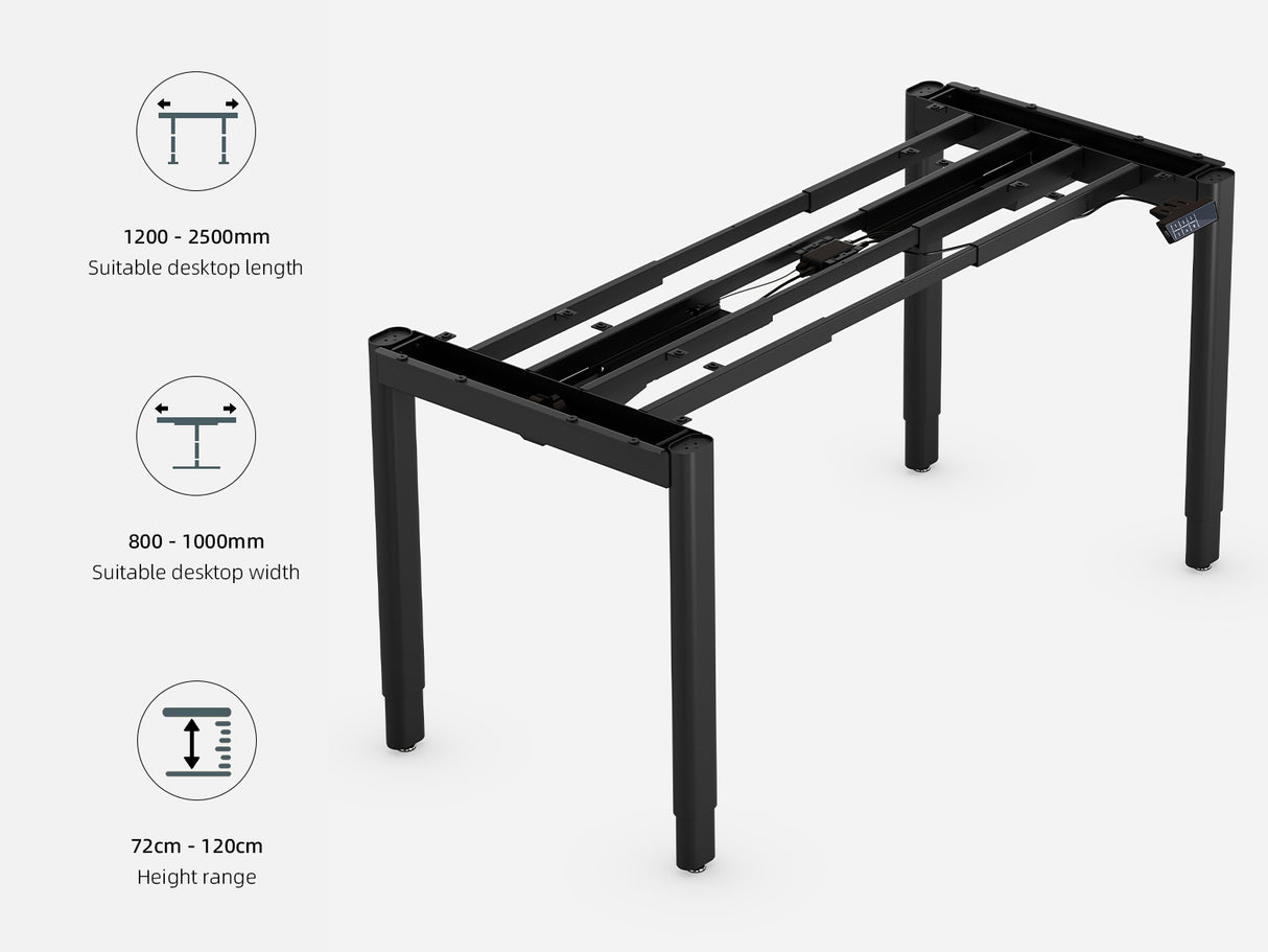 Maidesite T4 Pro Plus - Estructura de escritorio compatible con tableros de mesa de 1200x800 cm a 2500x1000 mm