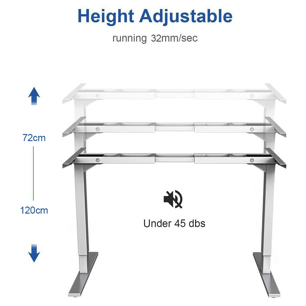 La altura del escritorio eléctrico Maidesite T2 Pro oscila entre 72 y 120 cm, apto para niños y adultos