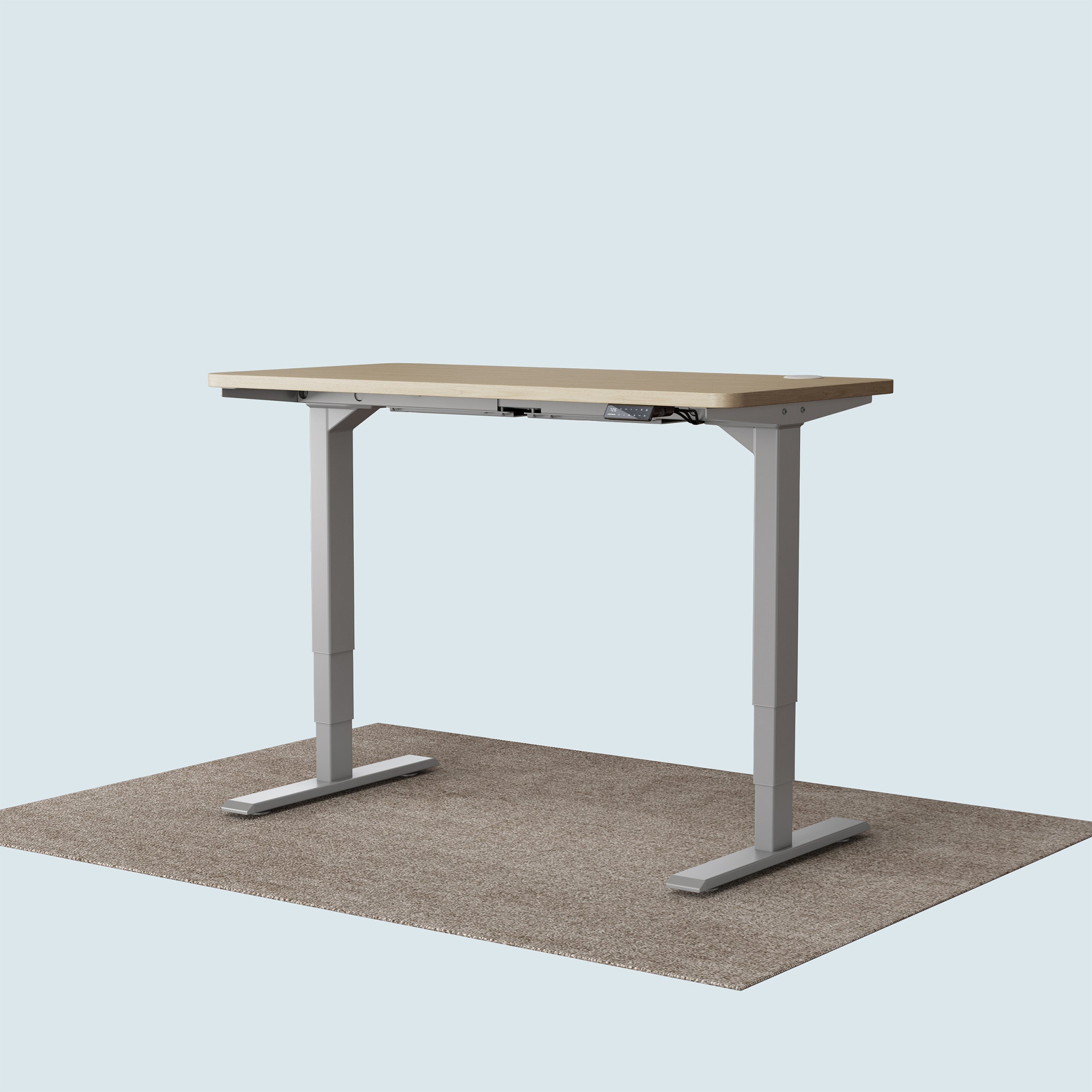 escritorio eléctrico regulable en altura T2 Pro Plus marco gris con escritorio de roble 140x70cm